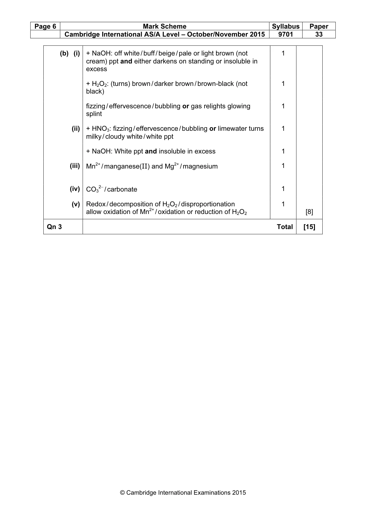 Mark scheme, page 6 of 6