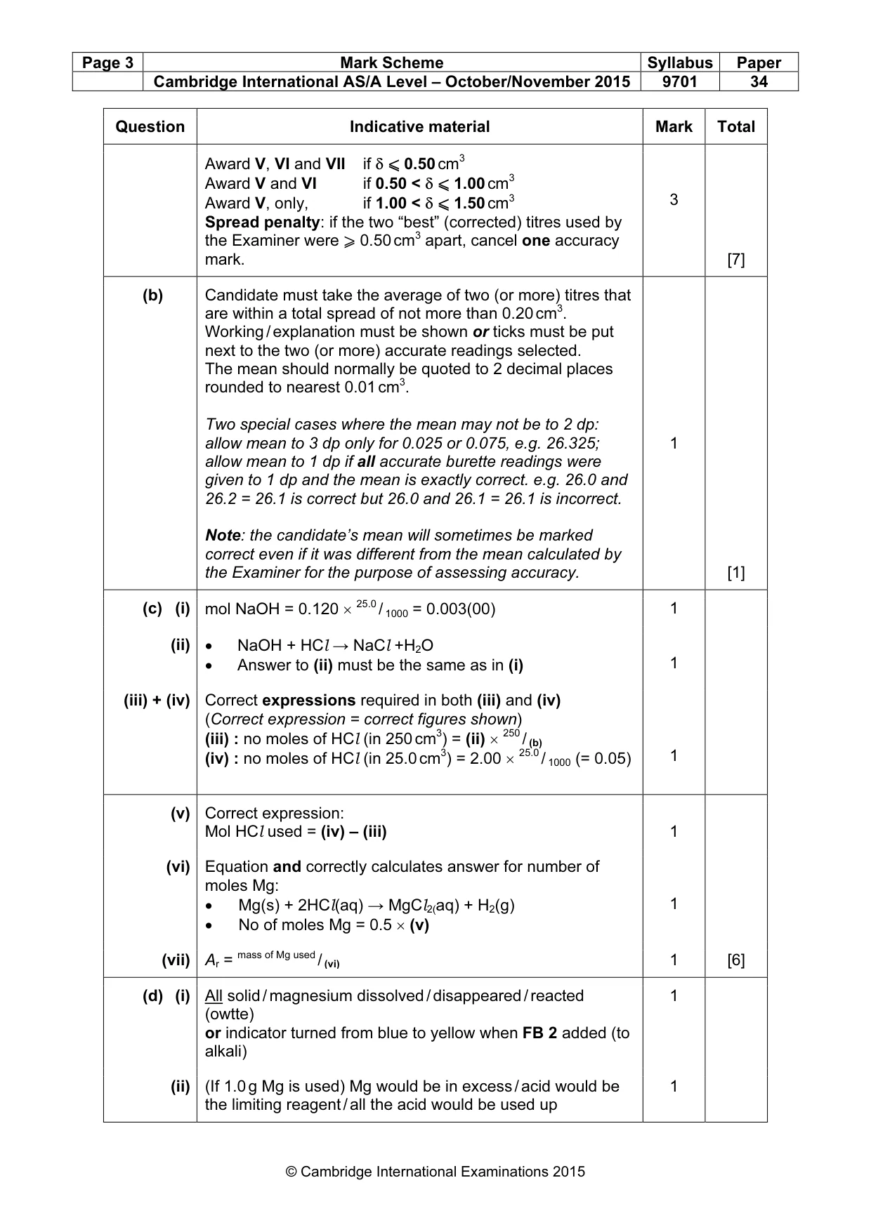 Mark scheme, page 3 of 7