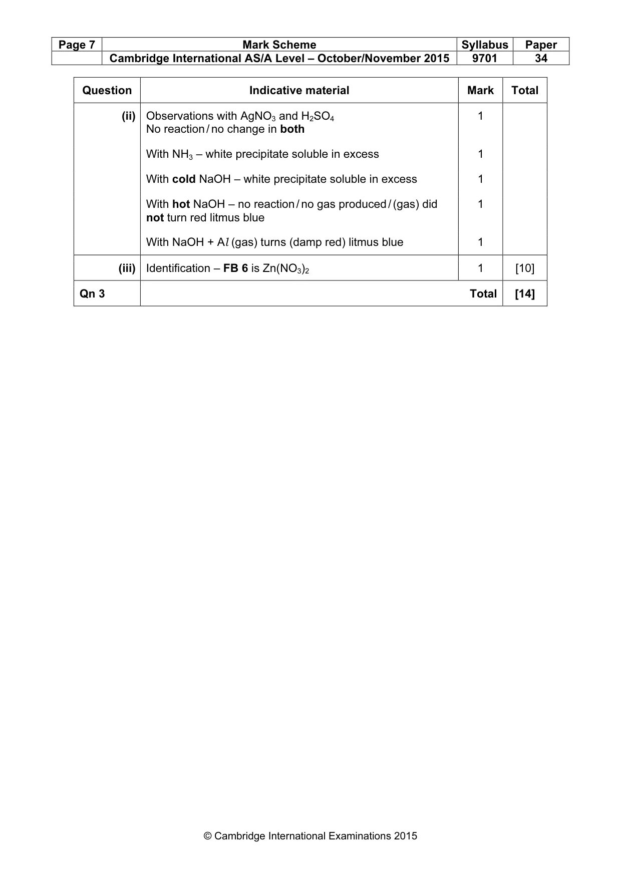 Mark scheme, page 7 of 7