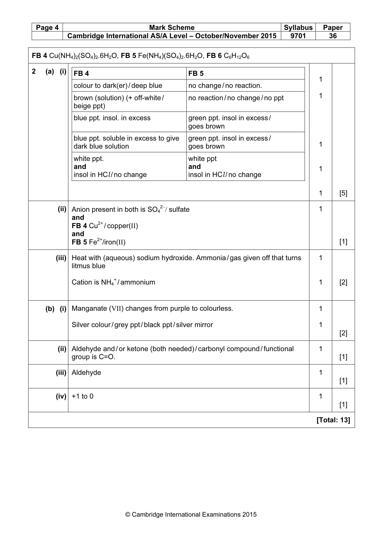 Mark scheme, page 4 of 4