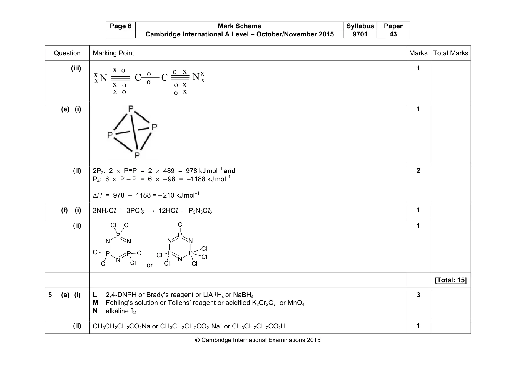 Mark scheme, page 6 of 12