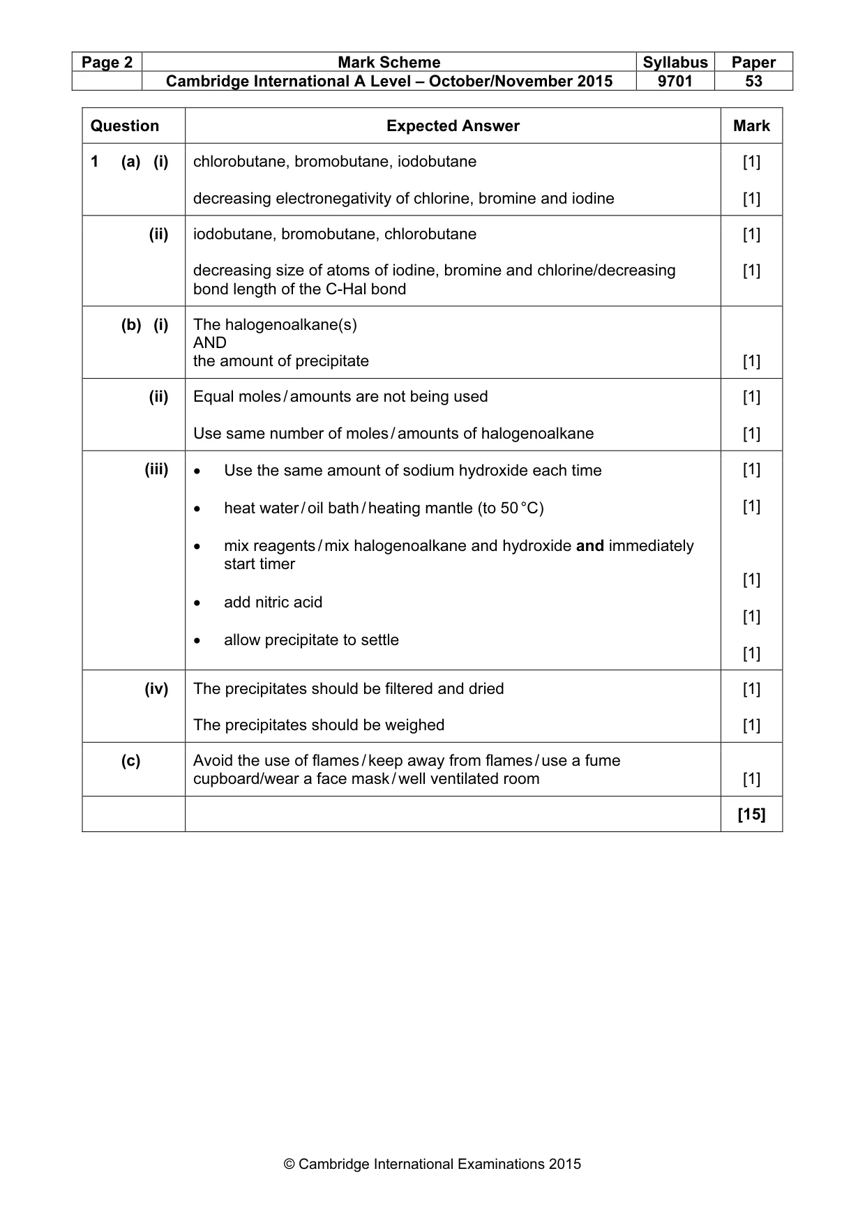 Mark scheme, page 2 of 4