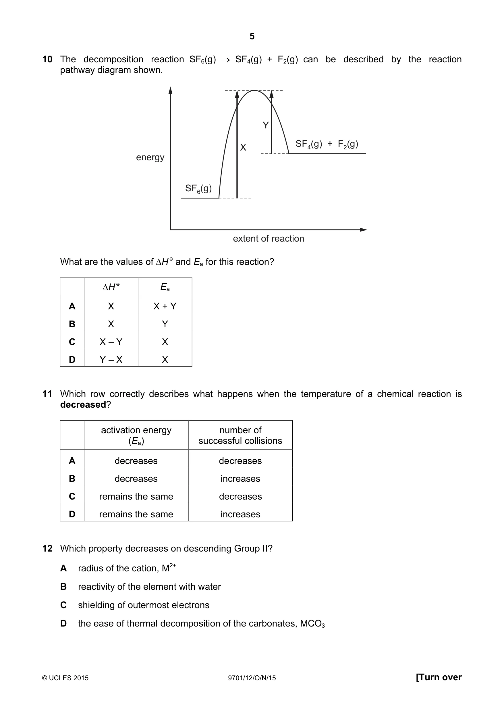 Cambridge A Level Chemistry 9701 2015 Oct/Nov Paper 1 · Variant 2 question paper, page 5 of 16