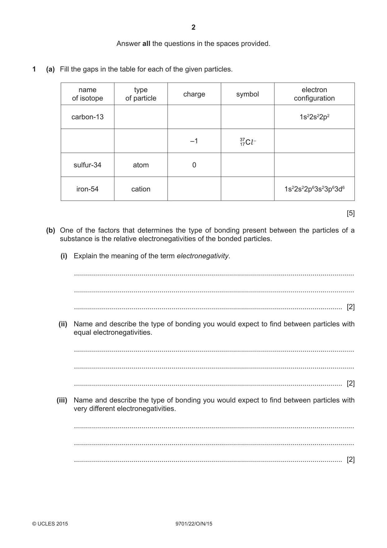Cambridge A Level Chemistry 9701 2015 Oct/Nov Paper 2 · Variant 2 question paper, page 2 of 12