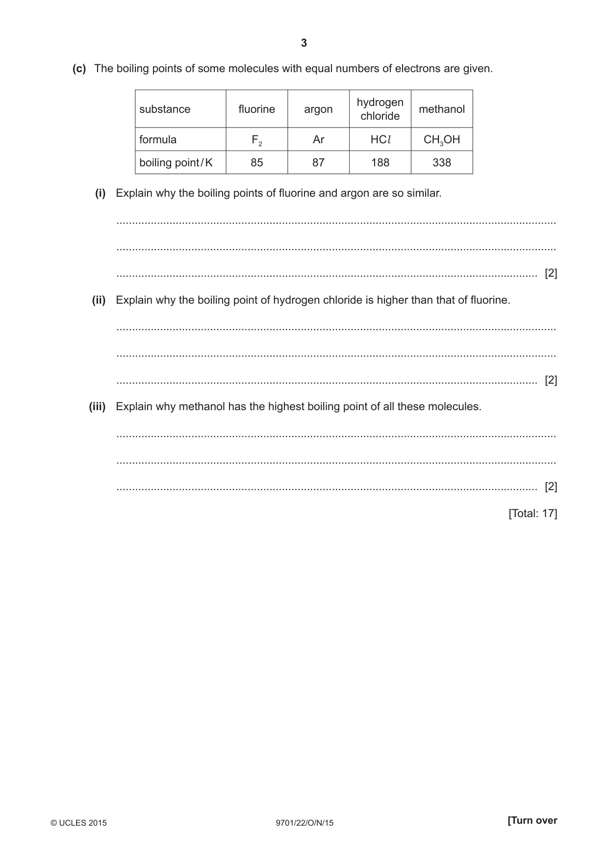 Cambridge A Level Chemistry 9701 2015 Oct/Nov Paper 2 · Variant 2 question paper, page 3 of 12