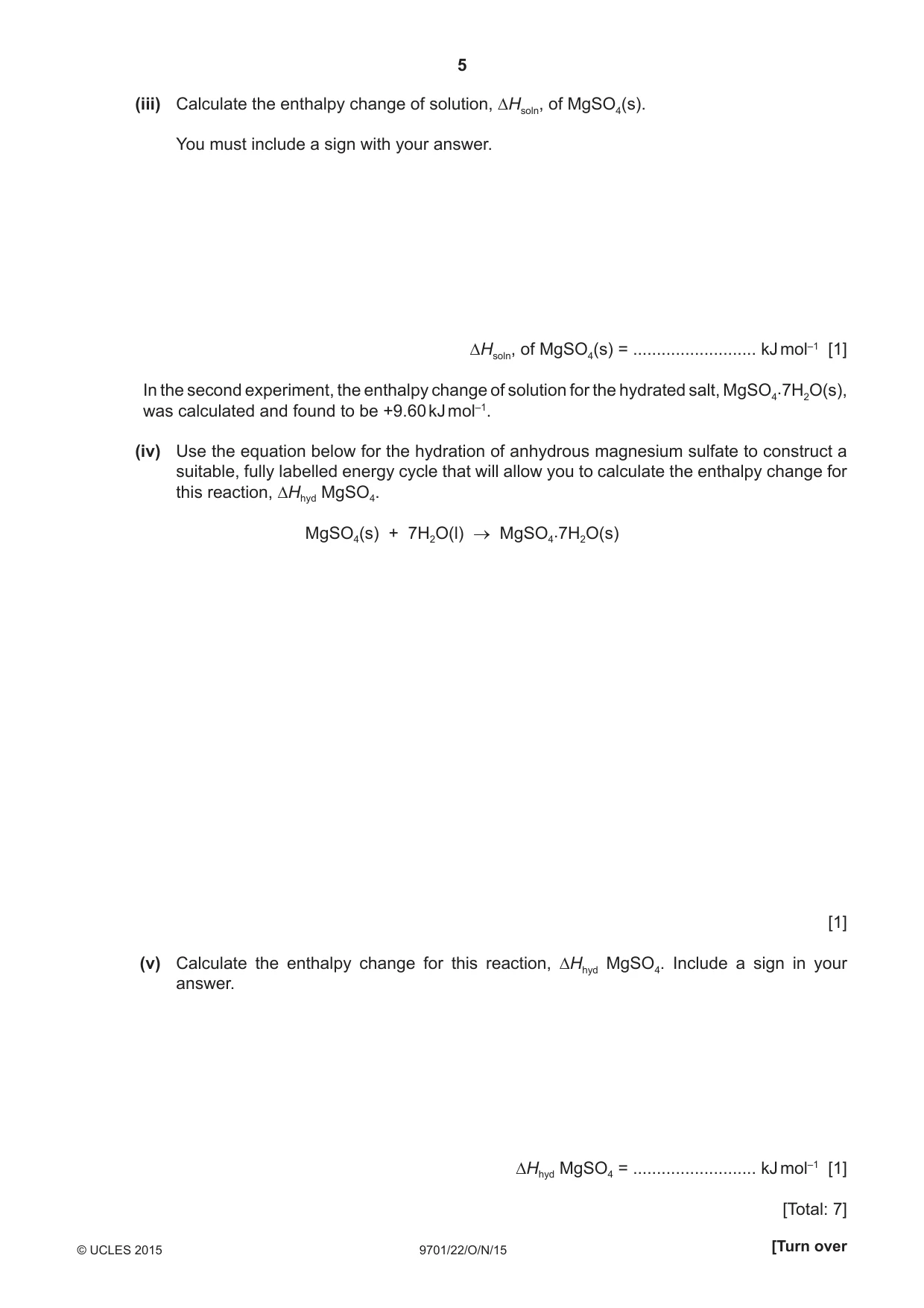 Cambridge A Level Chemistry 9701 2015 Oct/Nov Paper 2 · Variant 2 question paper, page 5 of 12