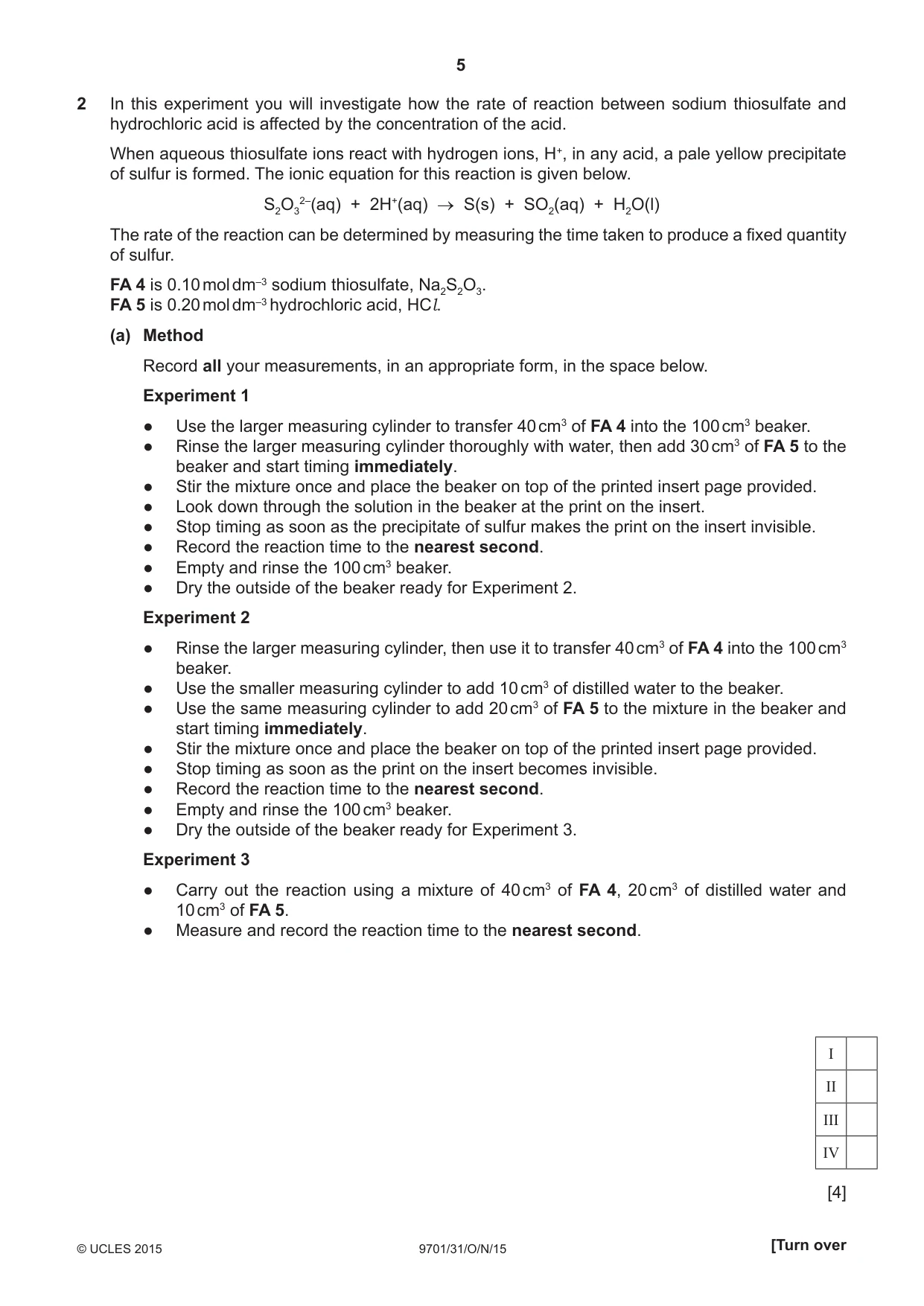 Cambridge A Level Chemistry 9701 2015 Oct/Nov Paper 3 · Variant 1 question paper, page 5 of 12