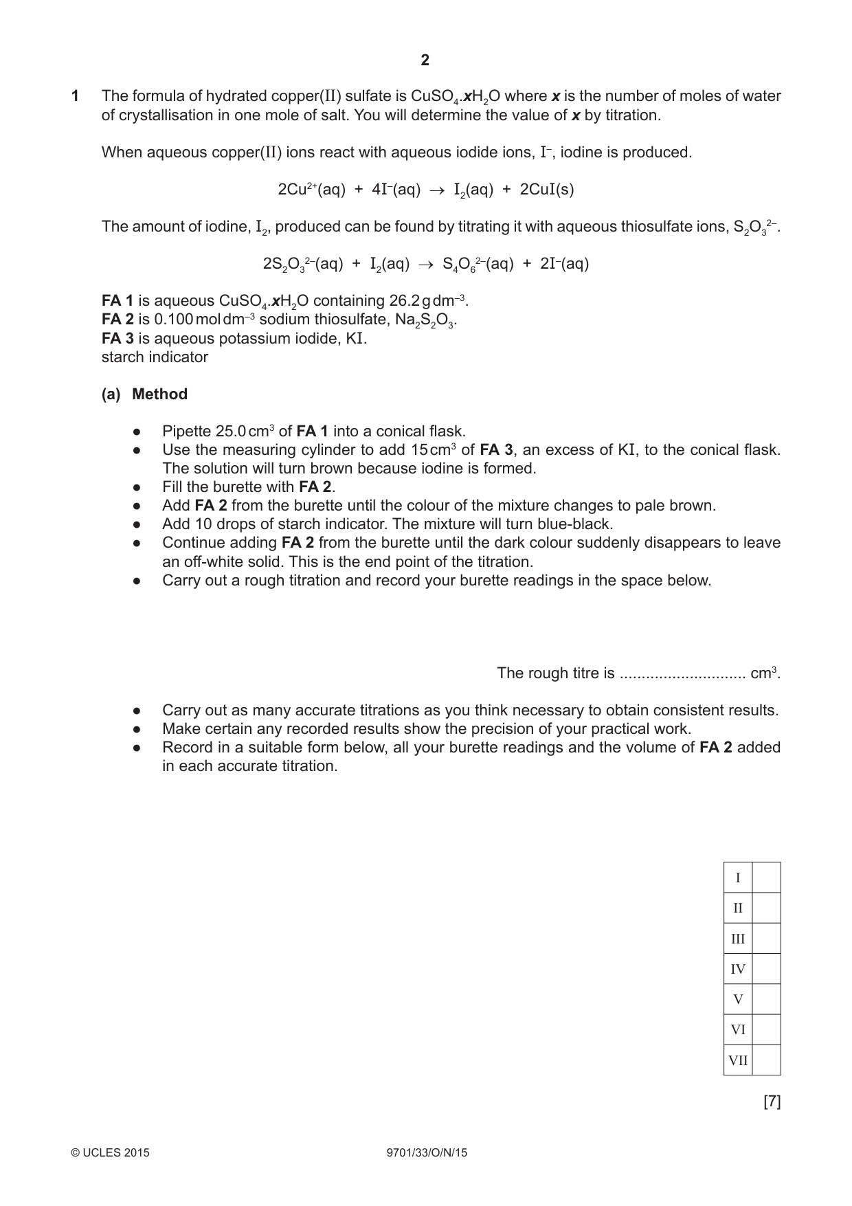 Cambridge A Level Chemistry 9701 2015 Oct/Nov Paper 3 · Variant 3 question paper, page 2 of 12