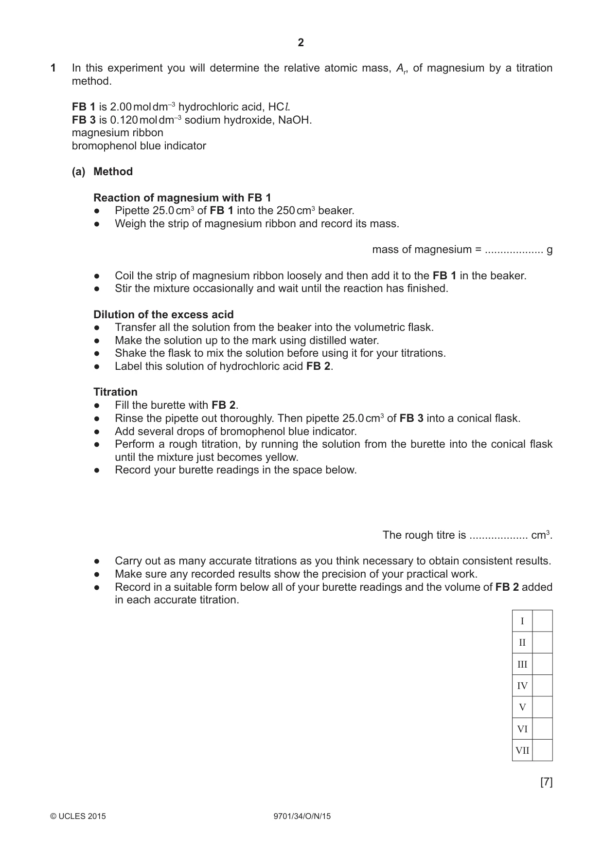 Cambridge A Level Chemistry 9701 2015 Oct/Nov Paper 3 · Variant 4 question paper, page 2 of 12