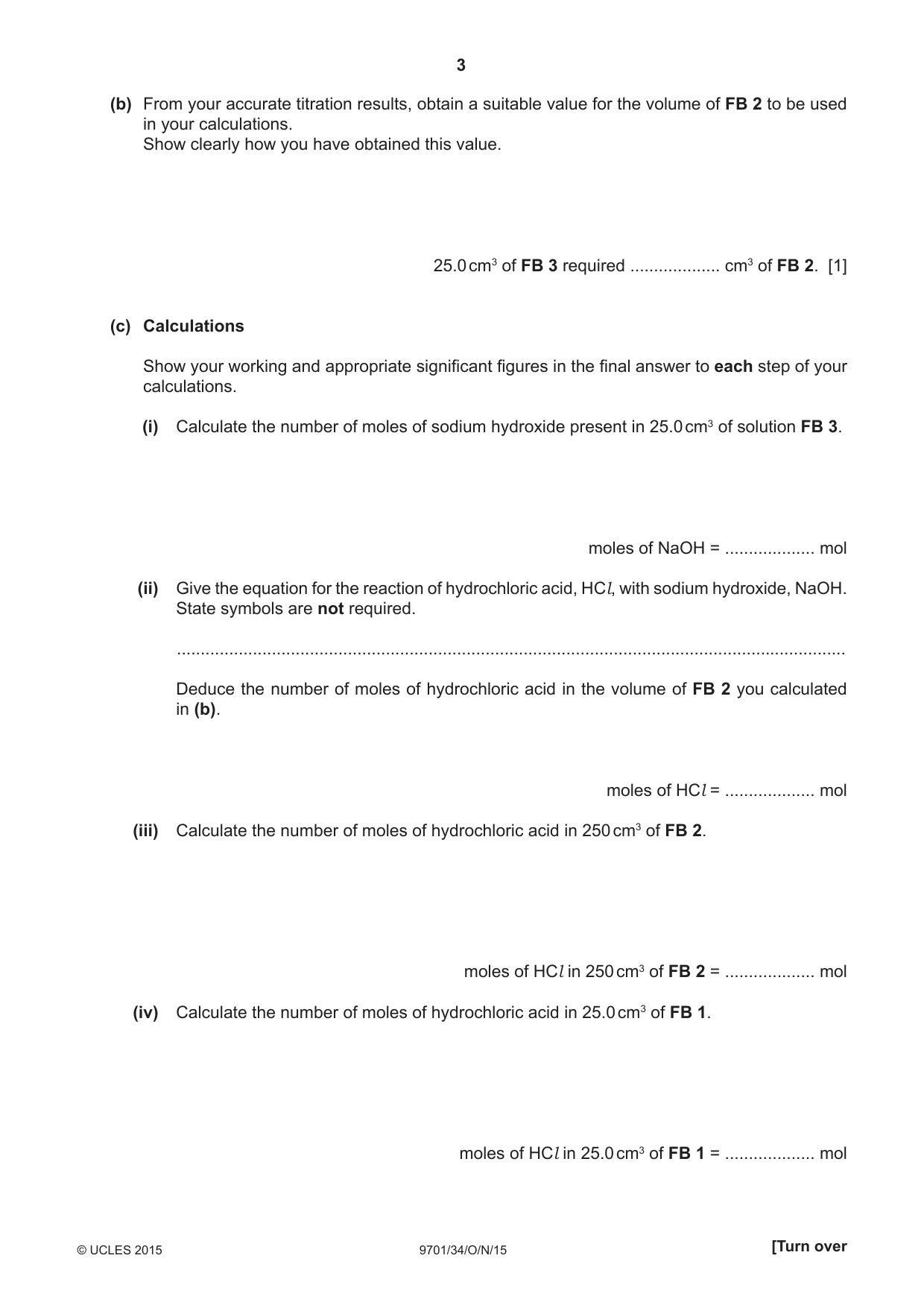 Cambridge A Level Chemistry 9701 2015 Oct/Nov Paper 3 · Variant 4 question paper, page 3 of 12