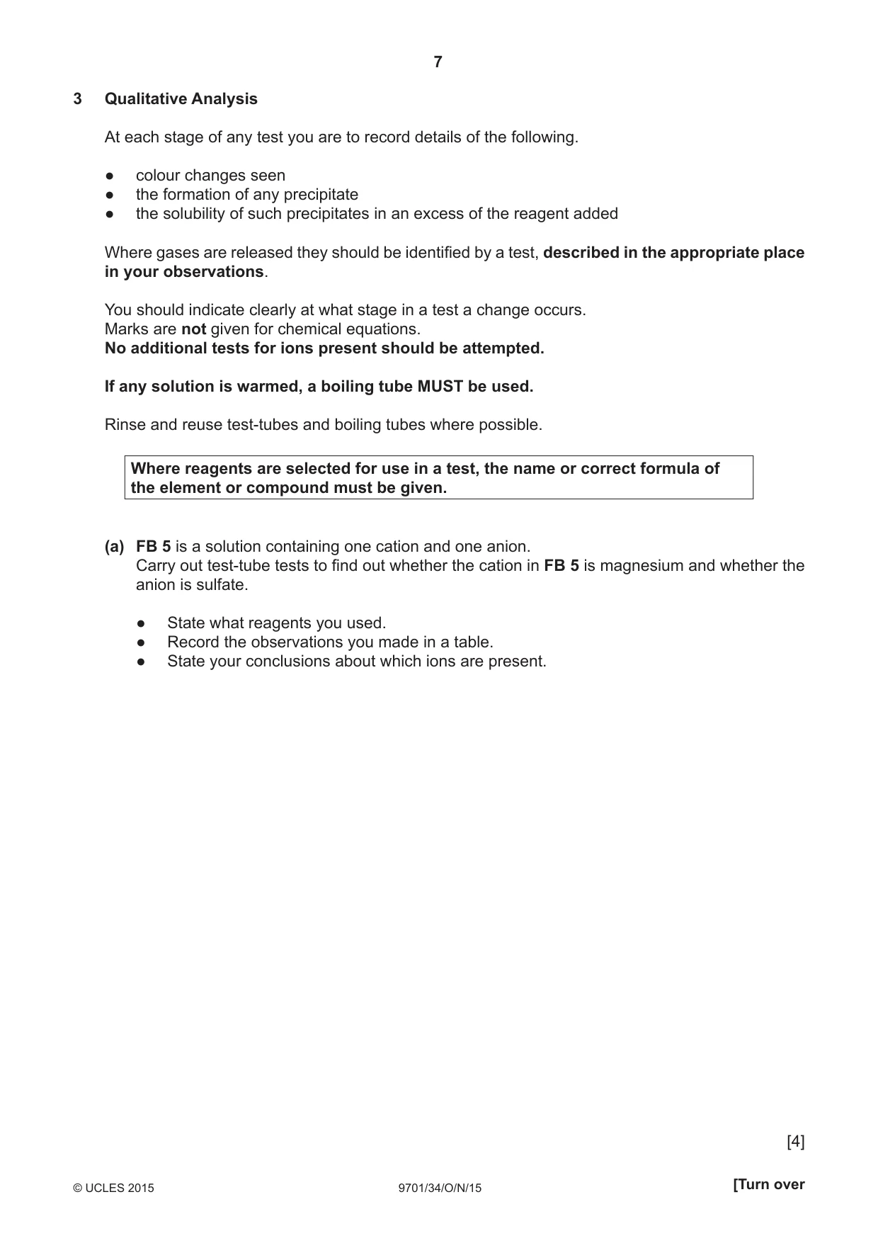 Cambridge A Level Chemistry 9701 2015 Oct/Nov Paper 3 · Variant 4 question paper, page 7 of 12