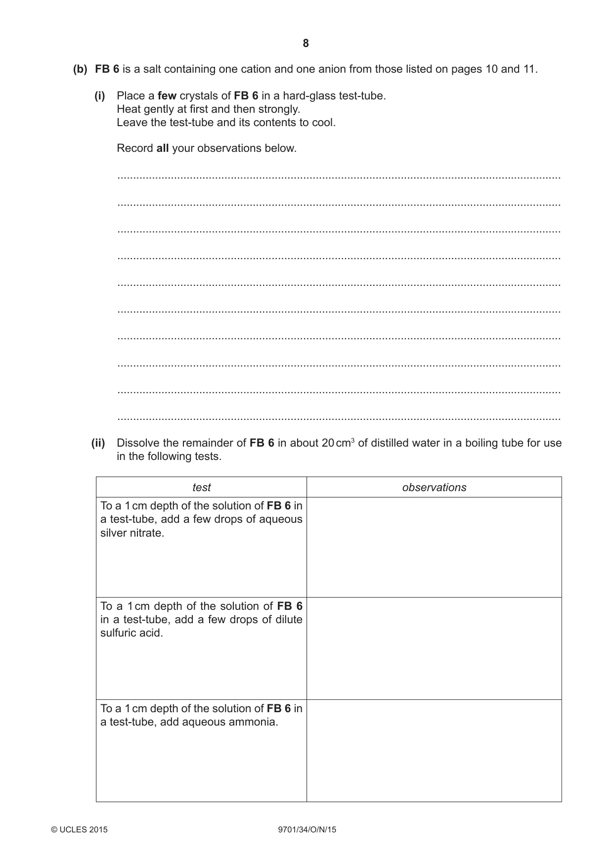 Cambridge A Level Chemistry 9701 2015 Oct/Nov Paper 3 · Variant 4 question paper, page 8 of 12