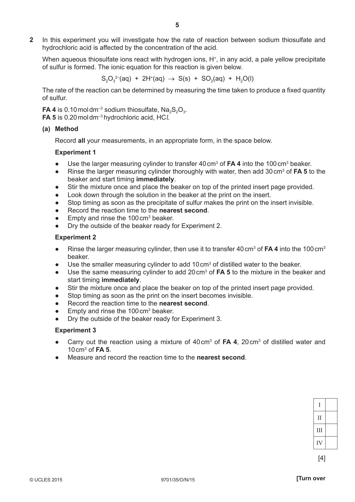 Cambridge A Level Chemistry 9701 2015 Oct/Nov Paper 3 · Variant 5 question paper, page 5 of 12