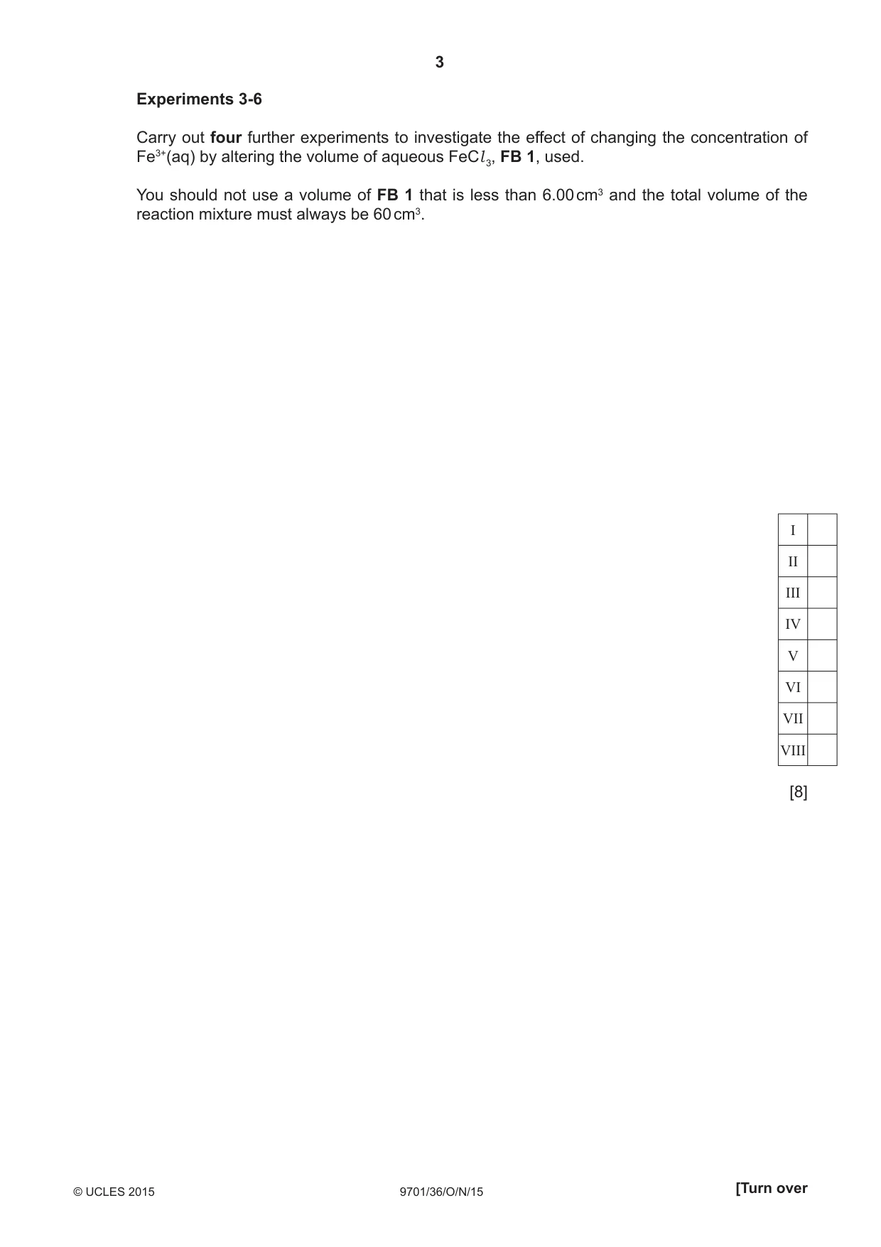 Cambridge A Level Chemistry 9701 2015 Oct/Nov Paper 3 · Variant 6 question paper, page 3 of 12