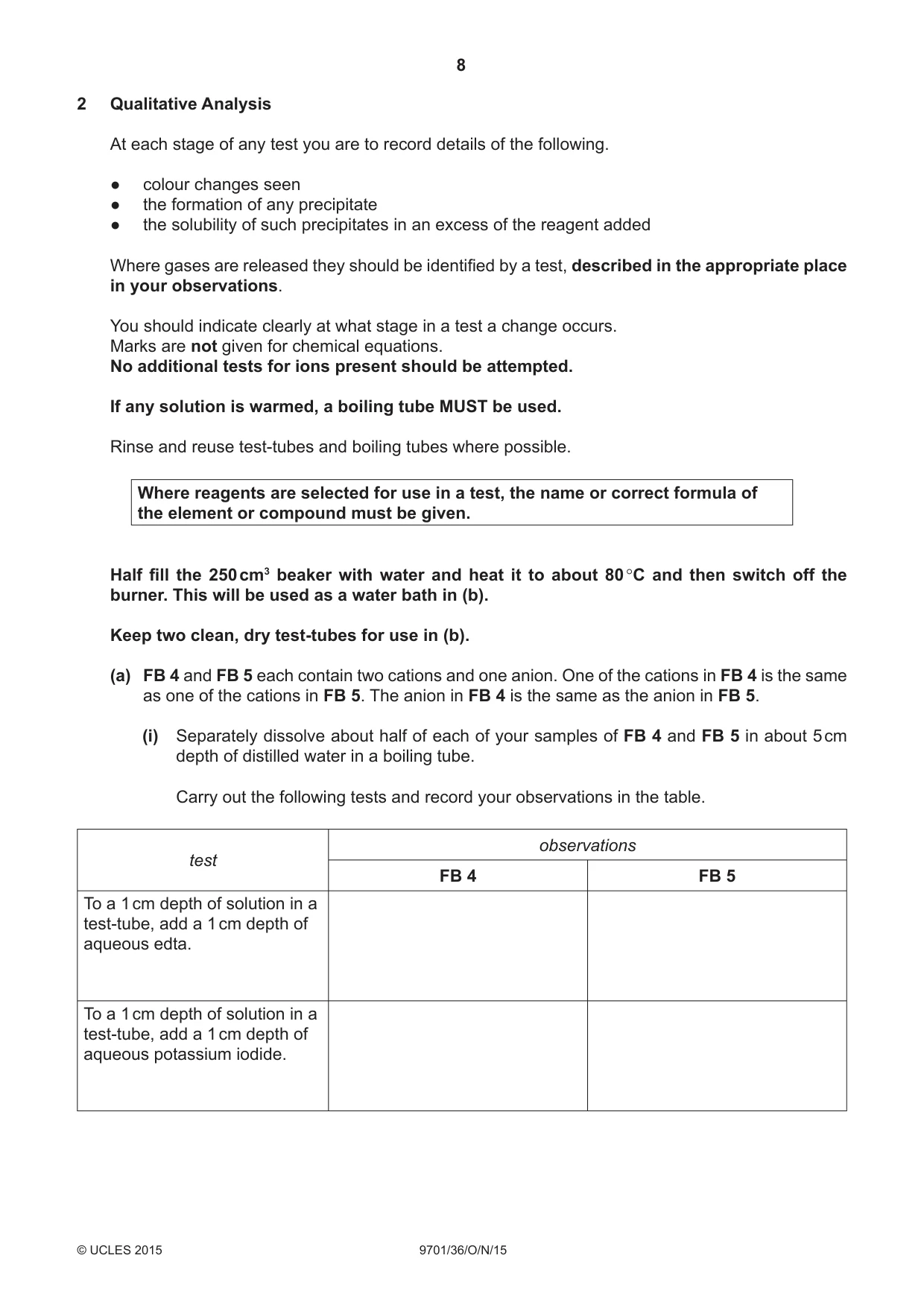 Cambridge A Level Chemistry 9701 2015 Oct/Nov Paper 3 · Variant 6 question paper, page 8 of 12