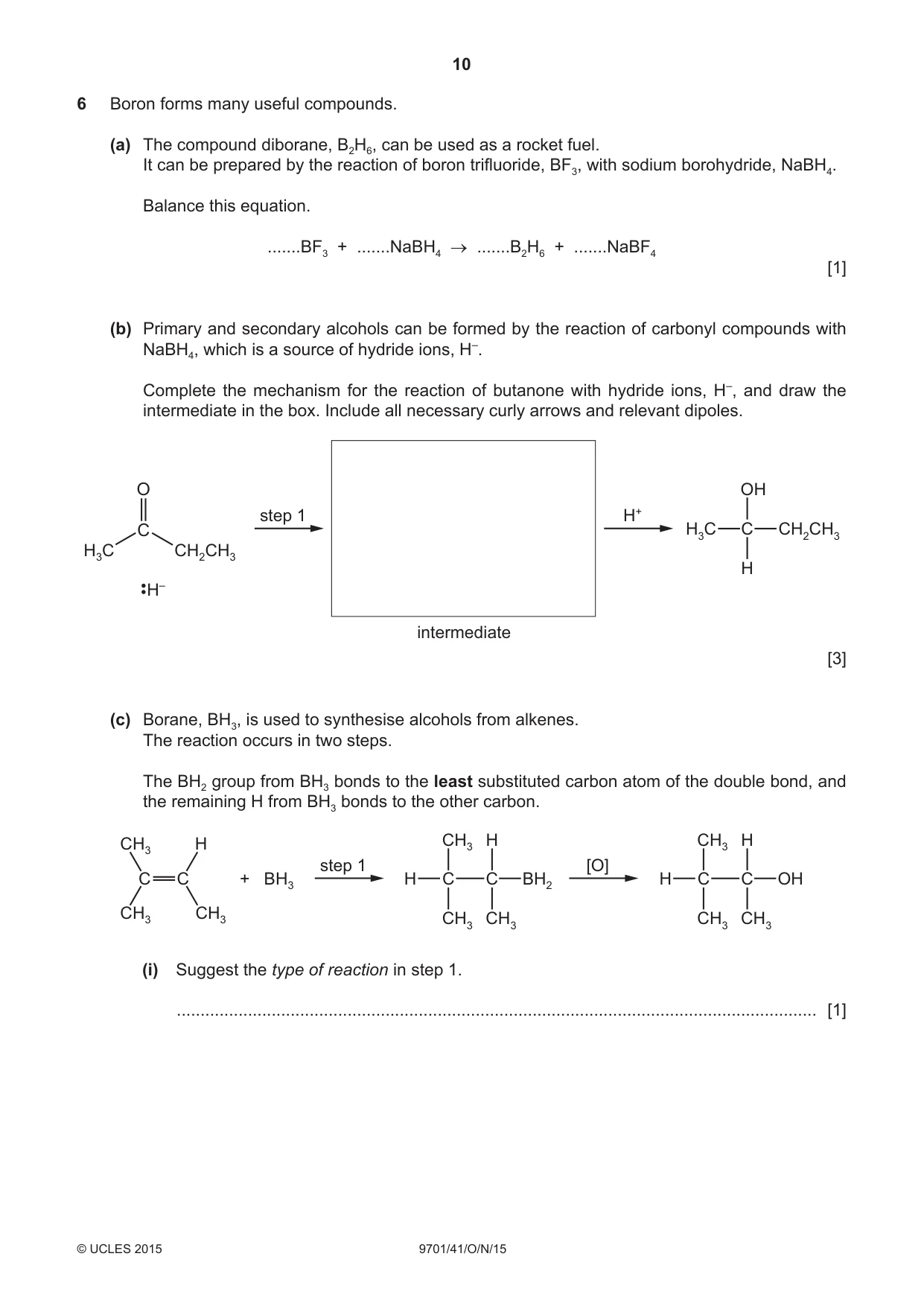 Cambridge A Level Chemistry 9701 2015 Oct/Nov Paper 4 · Variant 1 question paper, page 10 of 20