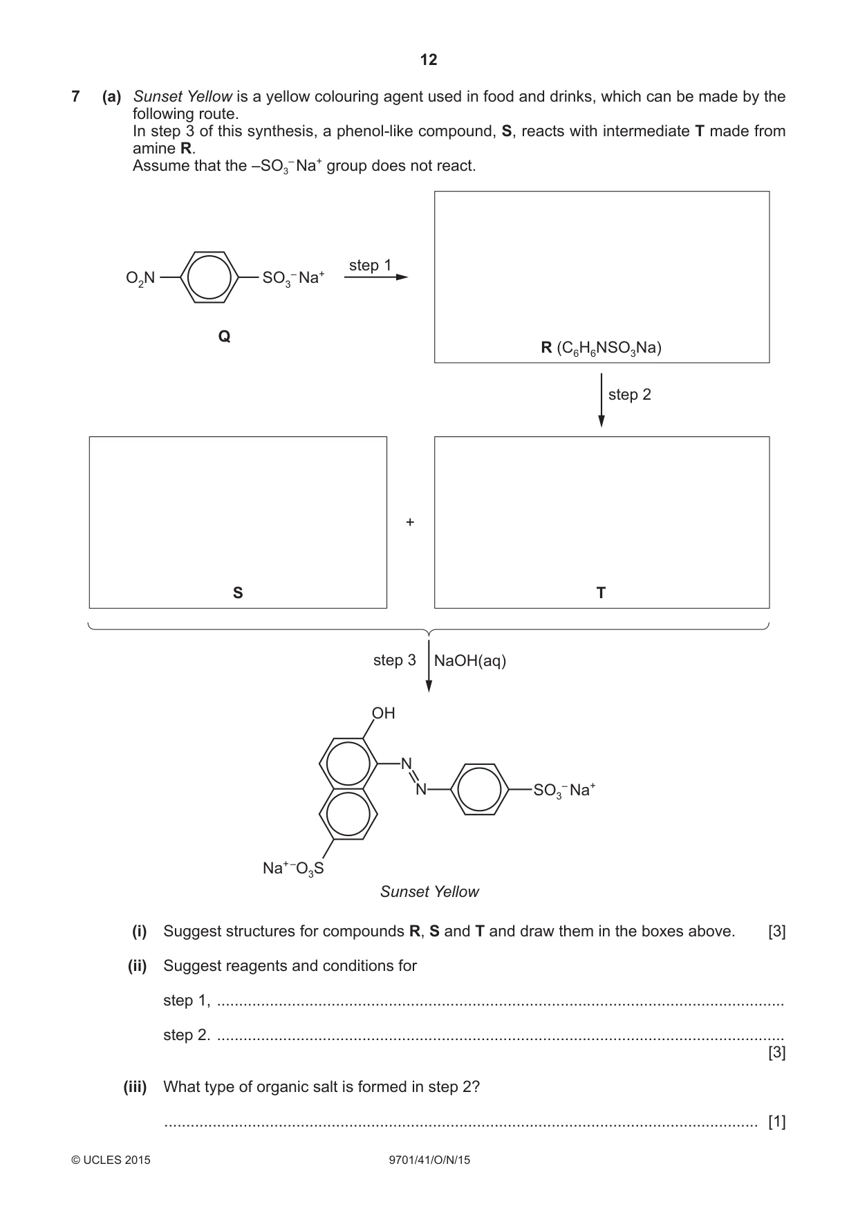 Cambridge A Level Chemistry 9701 2015 Oct/Nov Paper 4 · Variant 1 question paper, page 12 of 20