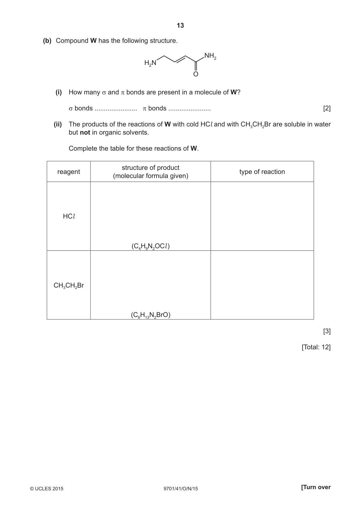 Cambridge A Level Chemistry 9701 2015 Oct/Nov Paper 4 · Variant 1 question paper, page 13 of 20