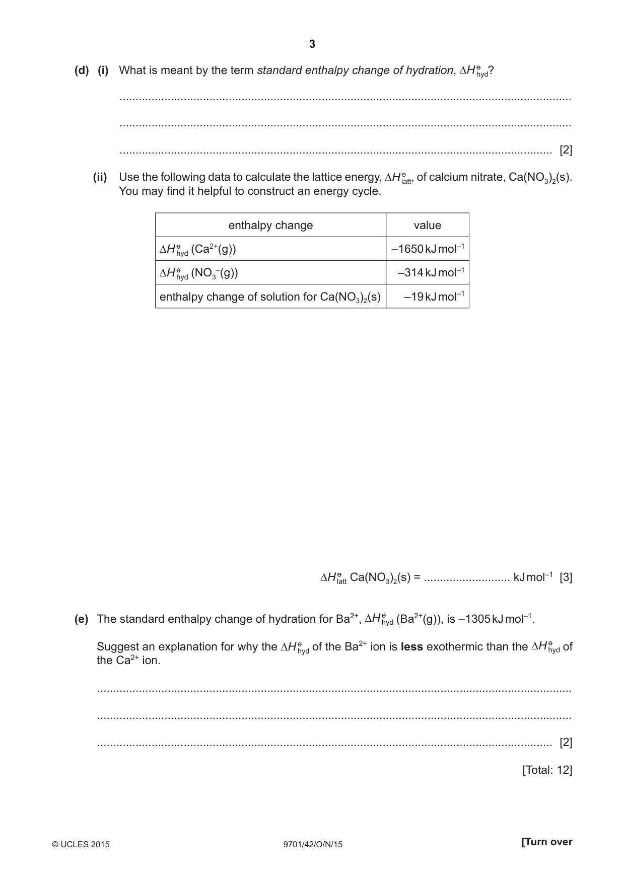 Cambridge A Level Chemistry 9701 2015 Oct/Nov Paper 4 · Variant 2 question paper, page 3 of 20