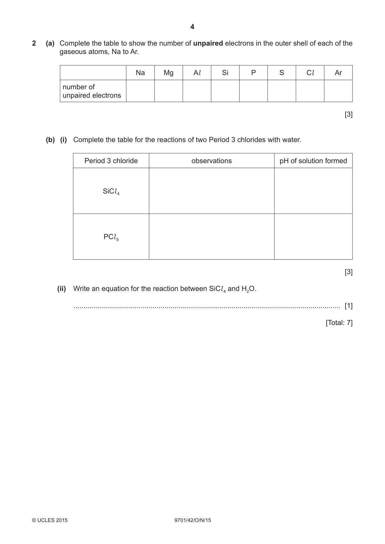 Cambridge A Level Chemistry 9701 2015 Oct/Nov Paper 4 · Variant 2 question paper, page 4 of 20
