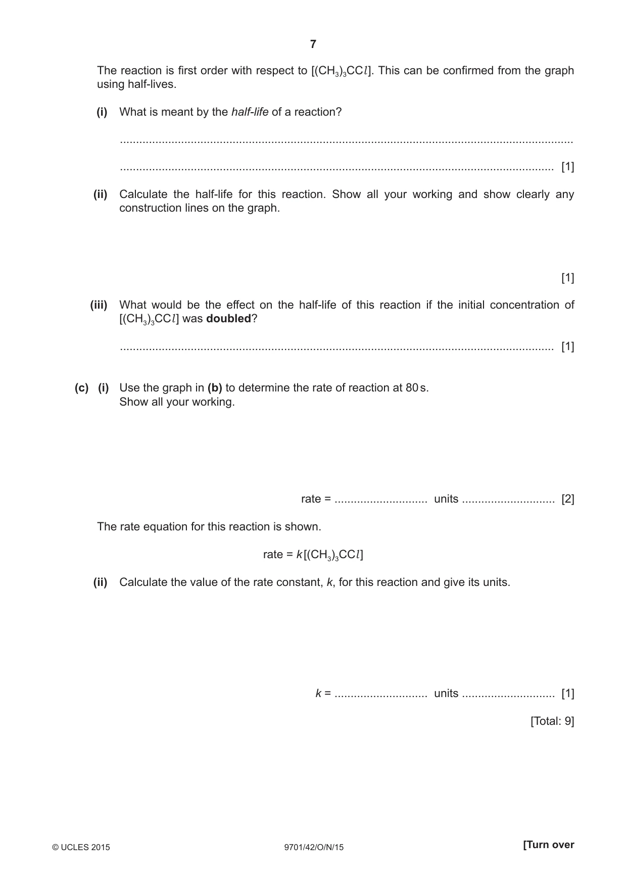 Cambridge A Level Chemistry 9701 2015 Oct/Nov Paper 4 · Variant 2 question paper, page 7 of 20
