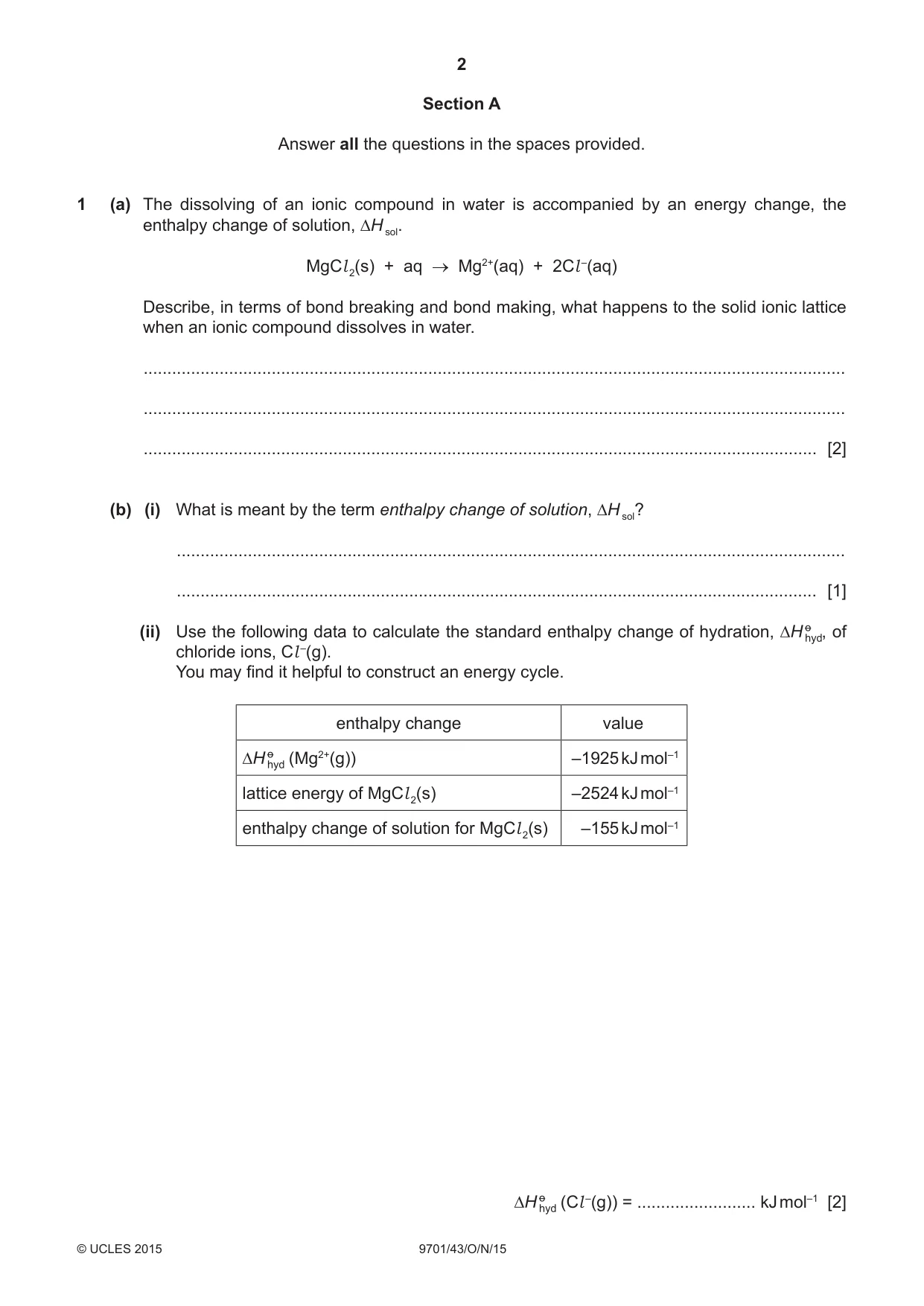 Cambridge A Level Chemistry 9701 2015 Oct/Nov Paper 4 · Variant 3 question paper, page 2 of 20