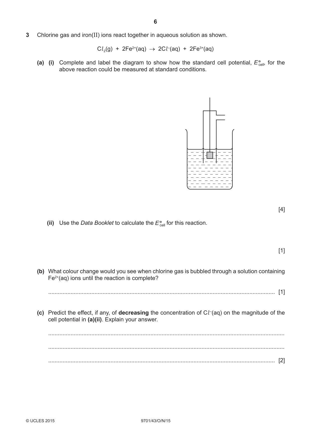 Cambridge A Level Chemistry 9701 2015 Oct/Nov Paper 4 · Variant 3 question paper, page 6 of 20