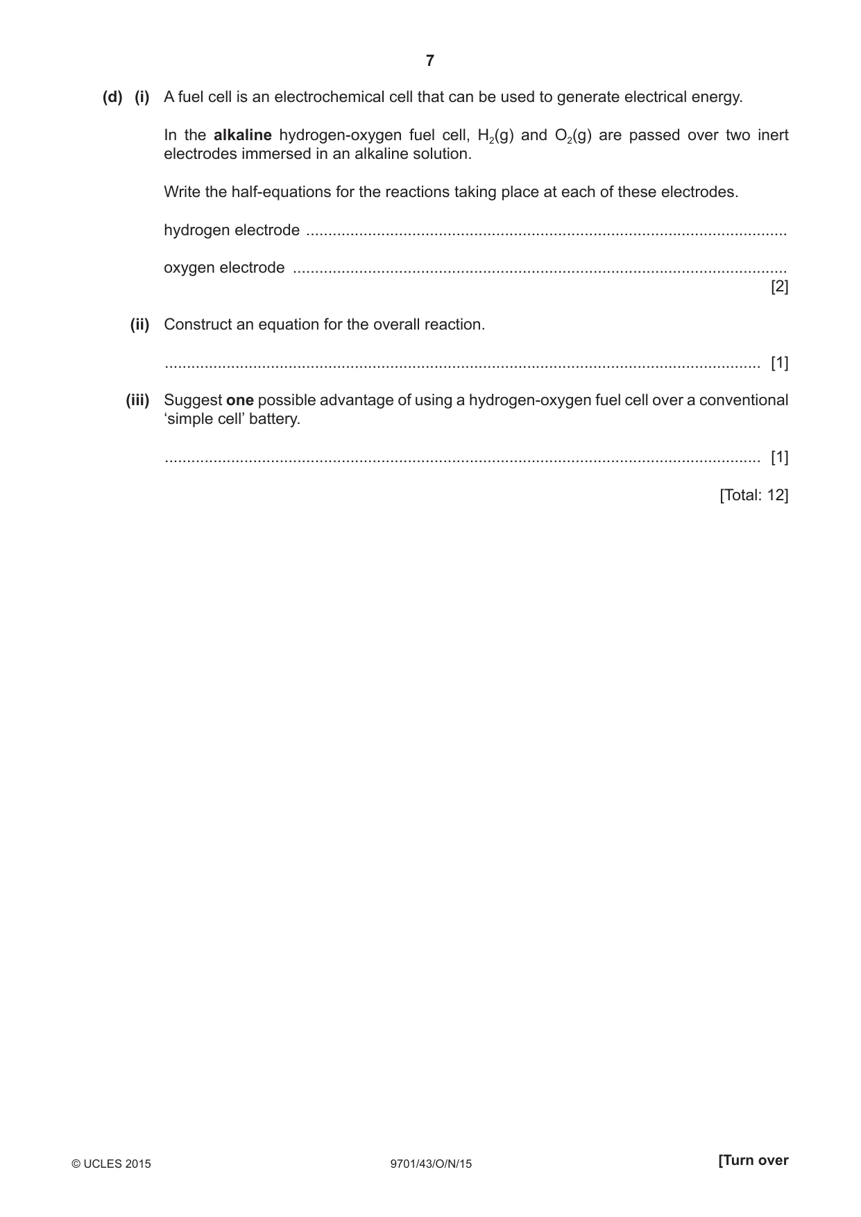 Cambridge A Level Chemistry 9701 2015 Oct/Nov Paper 4 · Variant 3 question paper, page 7 of 20