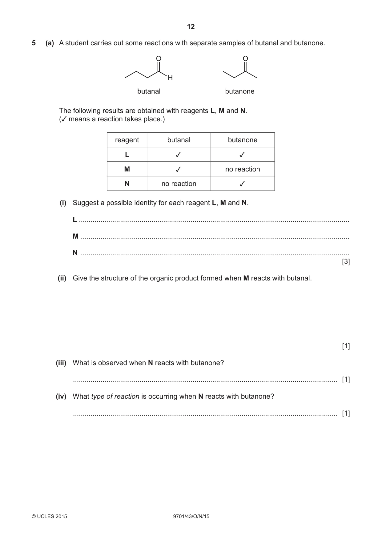 Cambridge A Level Chemistry 9701 2015 Oct/Nov Paper 4 · Variant 3 question paper, page 12 of 20