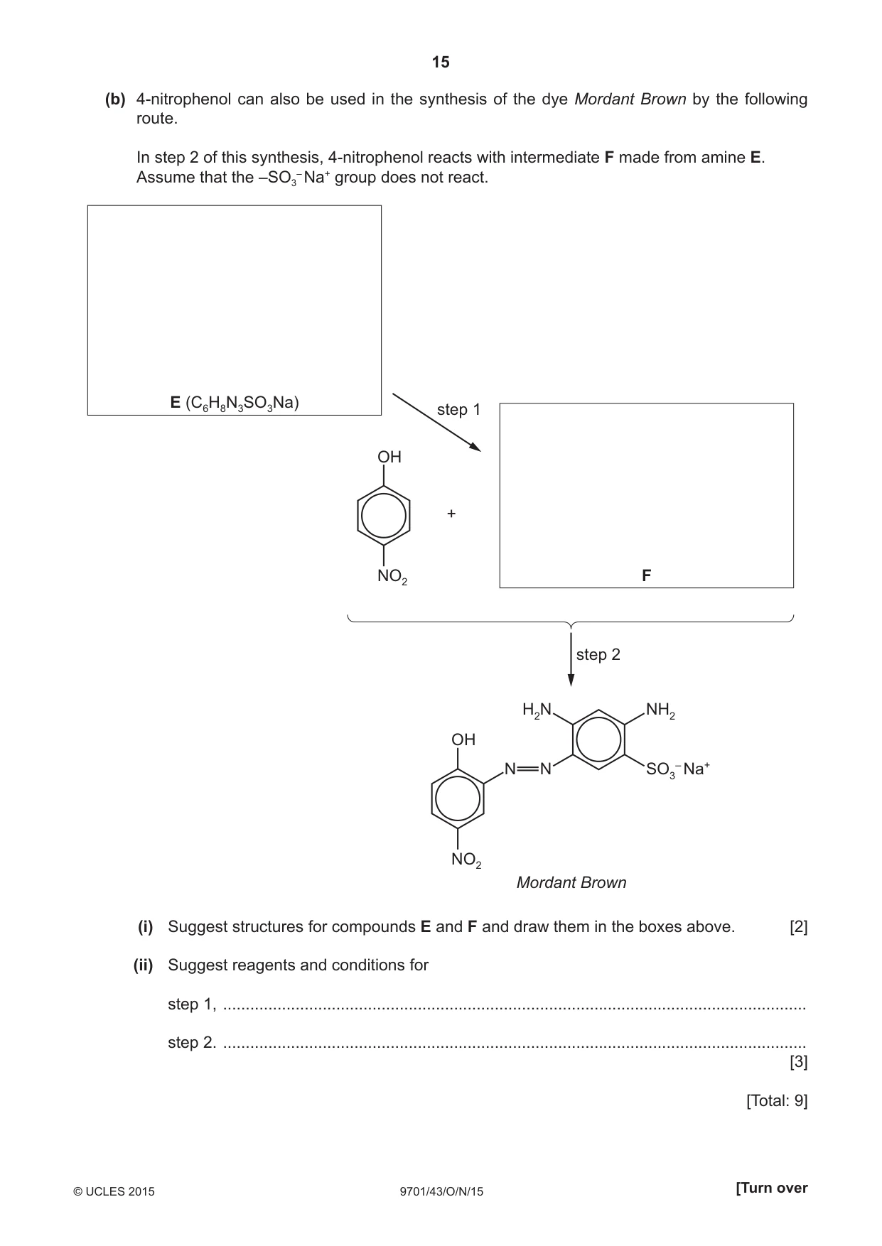 Cambridge A Level Chemistry 9701 2015 Oct/Nov Paper 4 · Variant 3 question paper, page 15 of 20