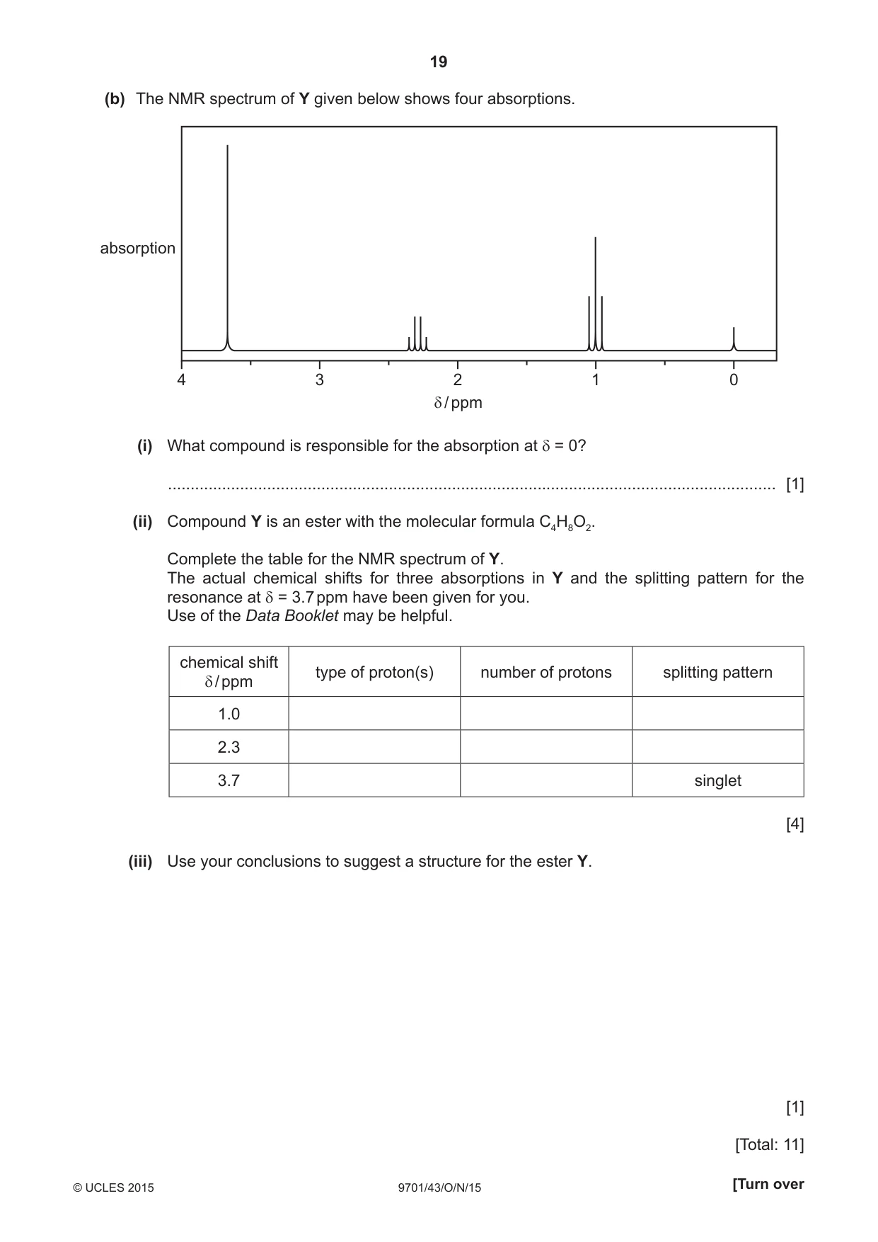 Cambridge A Level Chemistry 9701 2015 Oct/Nov Paper 4 · Variant 3 question paper, page 19 of 20