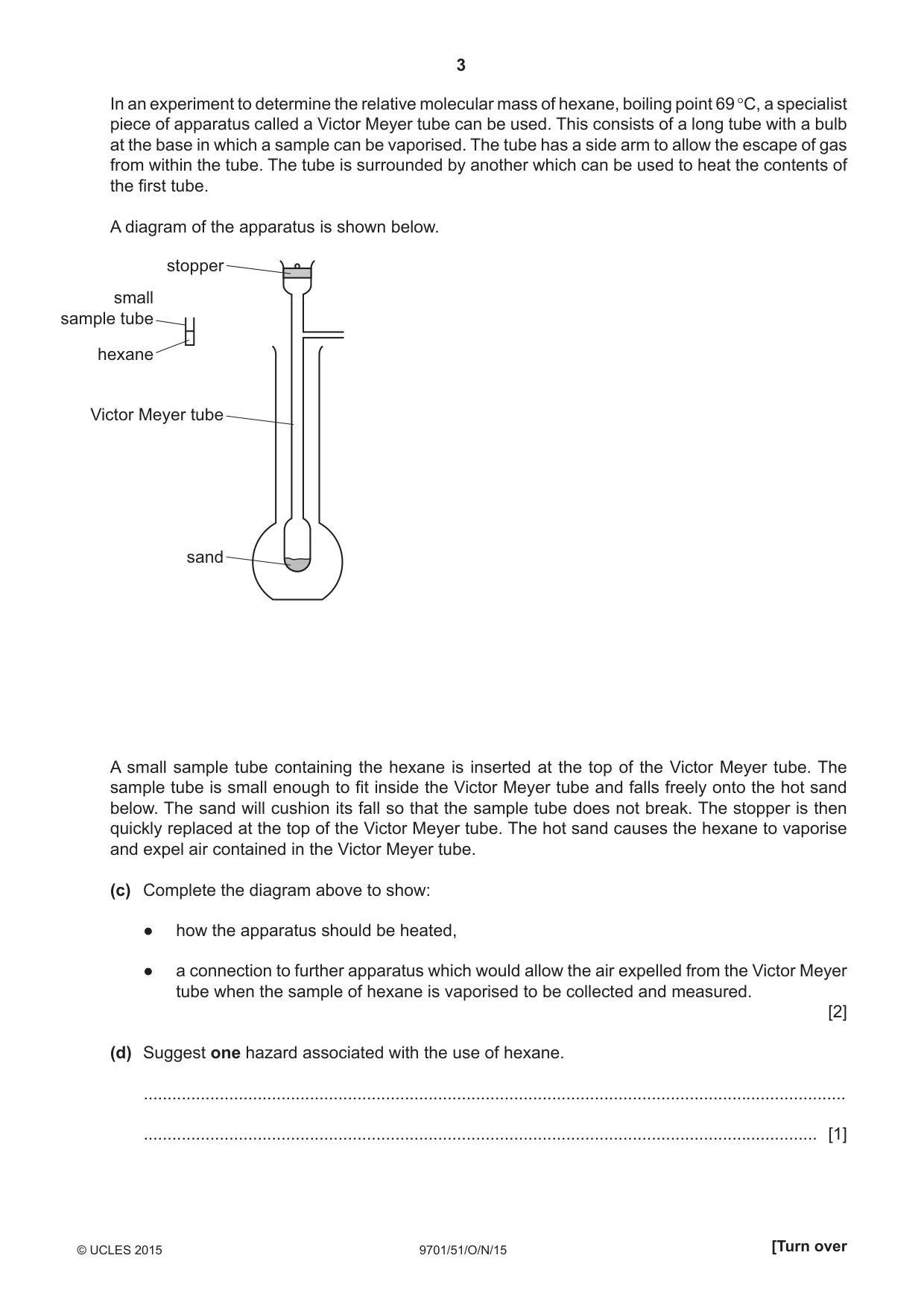 Cambridge A Level Chemistry 9701 2015 Oct/Nov Paper 5 · Variant 1 question paper, page 3 of 12