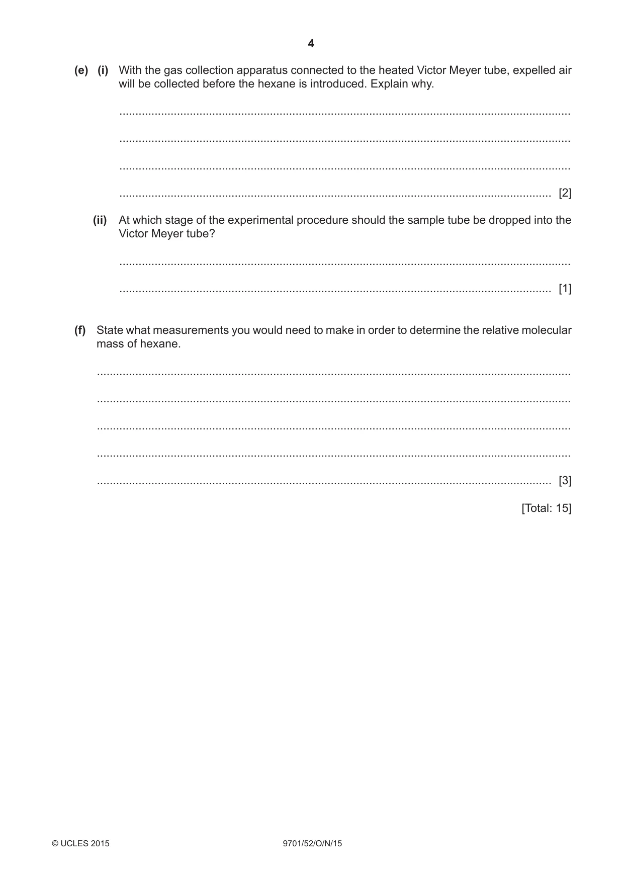 Cambridge A Level Chemistry 9701 2015 Oct/Nov Paper 5 · Variant 2 question paper, page 4 of 12