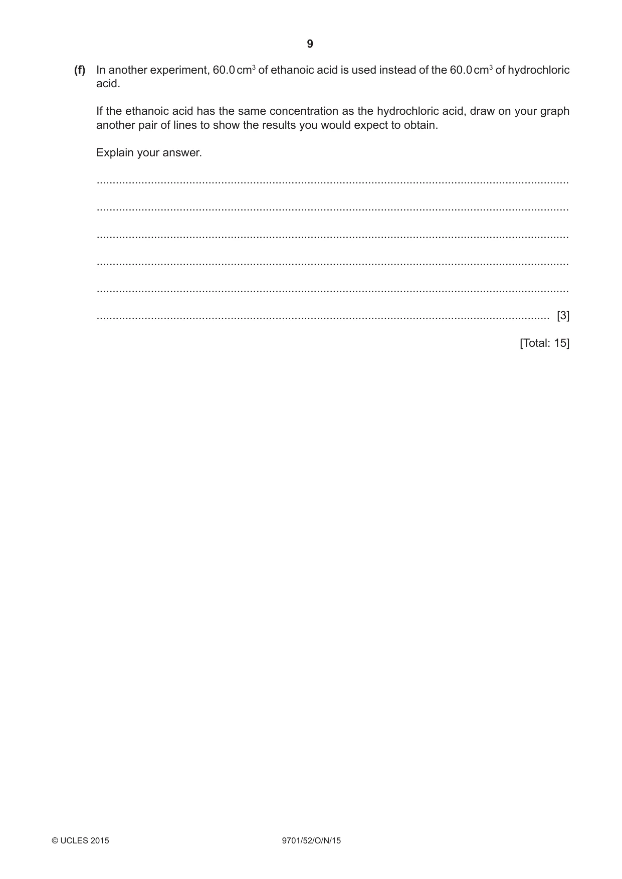Cambridge A Level Chemistry 9701 2015 Oct/Nov Paper 5 · Variant 2 question paper, page 9 of 12
