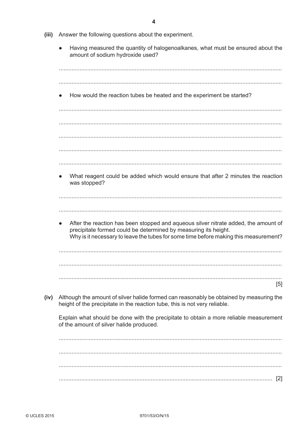 Cambridge A Level Chemistry 9701 2015 Oct/Nov Paper 5 · Variant 3 question paper, page 4 of 12