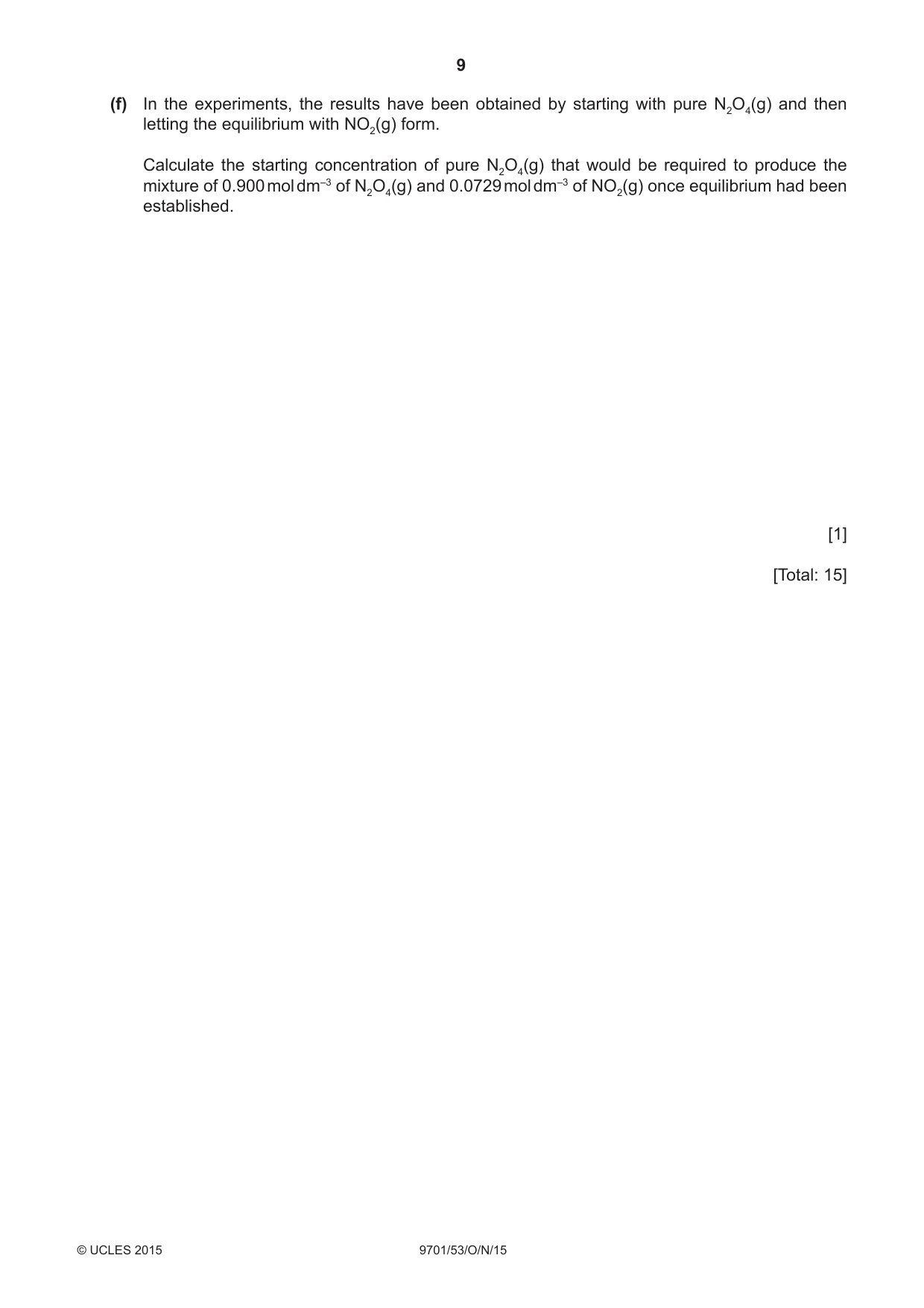 Cambridge A Level Chemistry 9701 2015 Oct/Nov Paper 5 · Variant 3 question paper, page 9 of 12