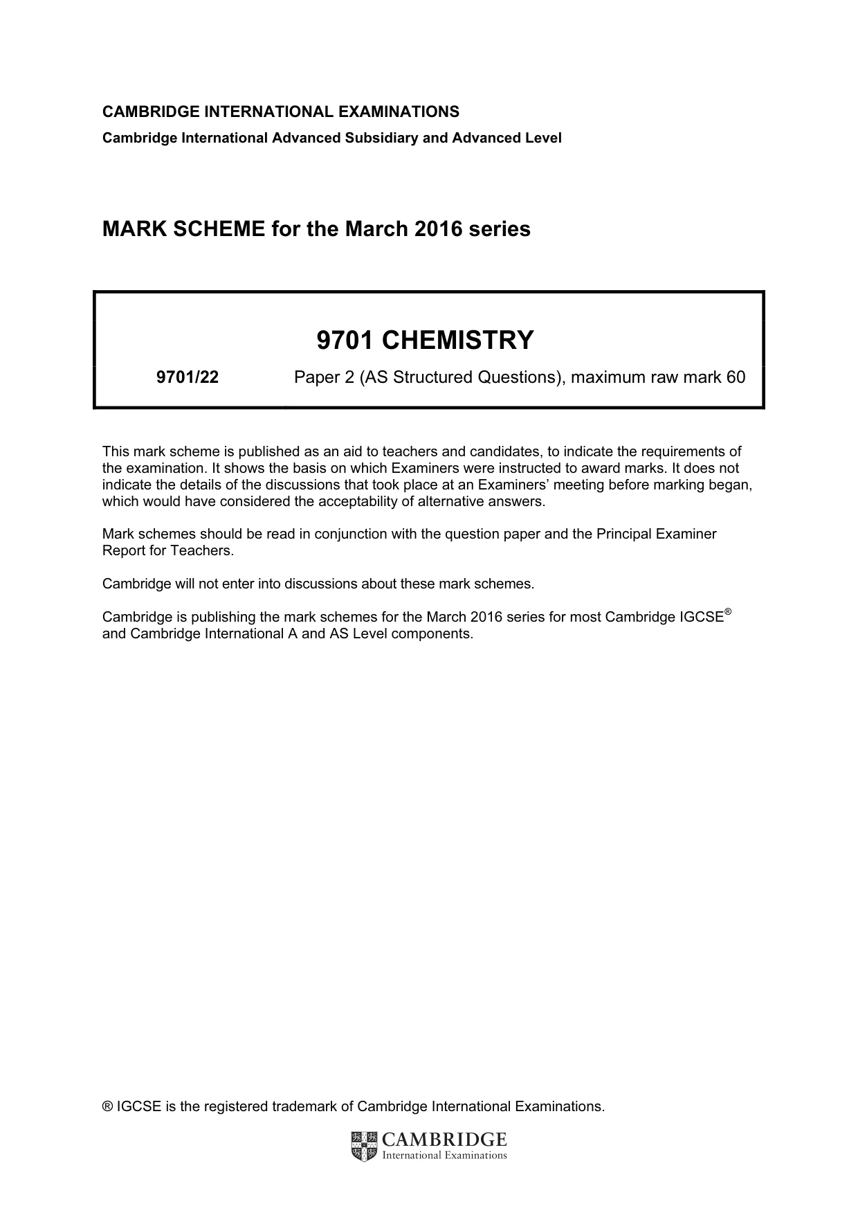 Mark scheme, page 1 of 8