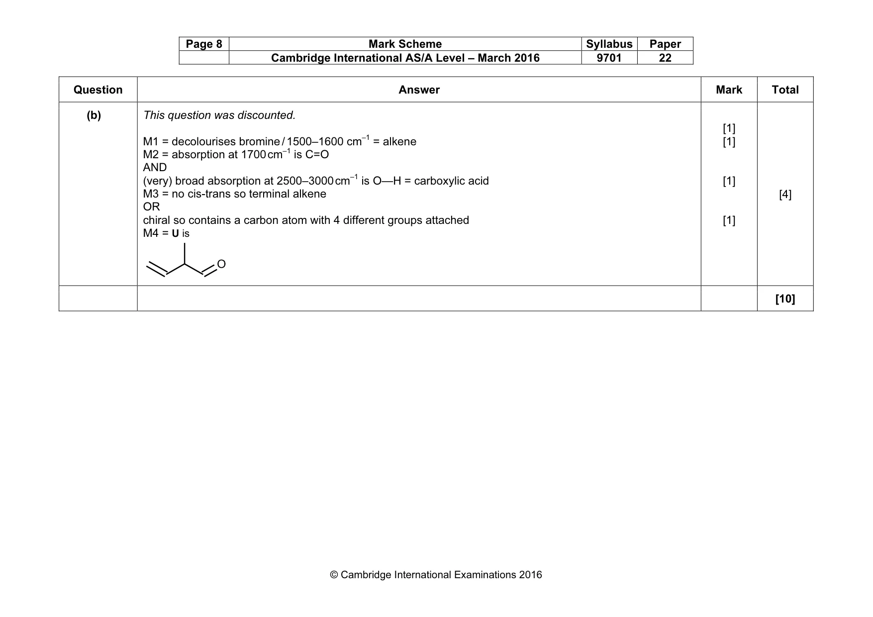 Mark scheme, page 8 of 8