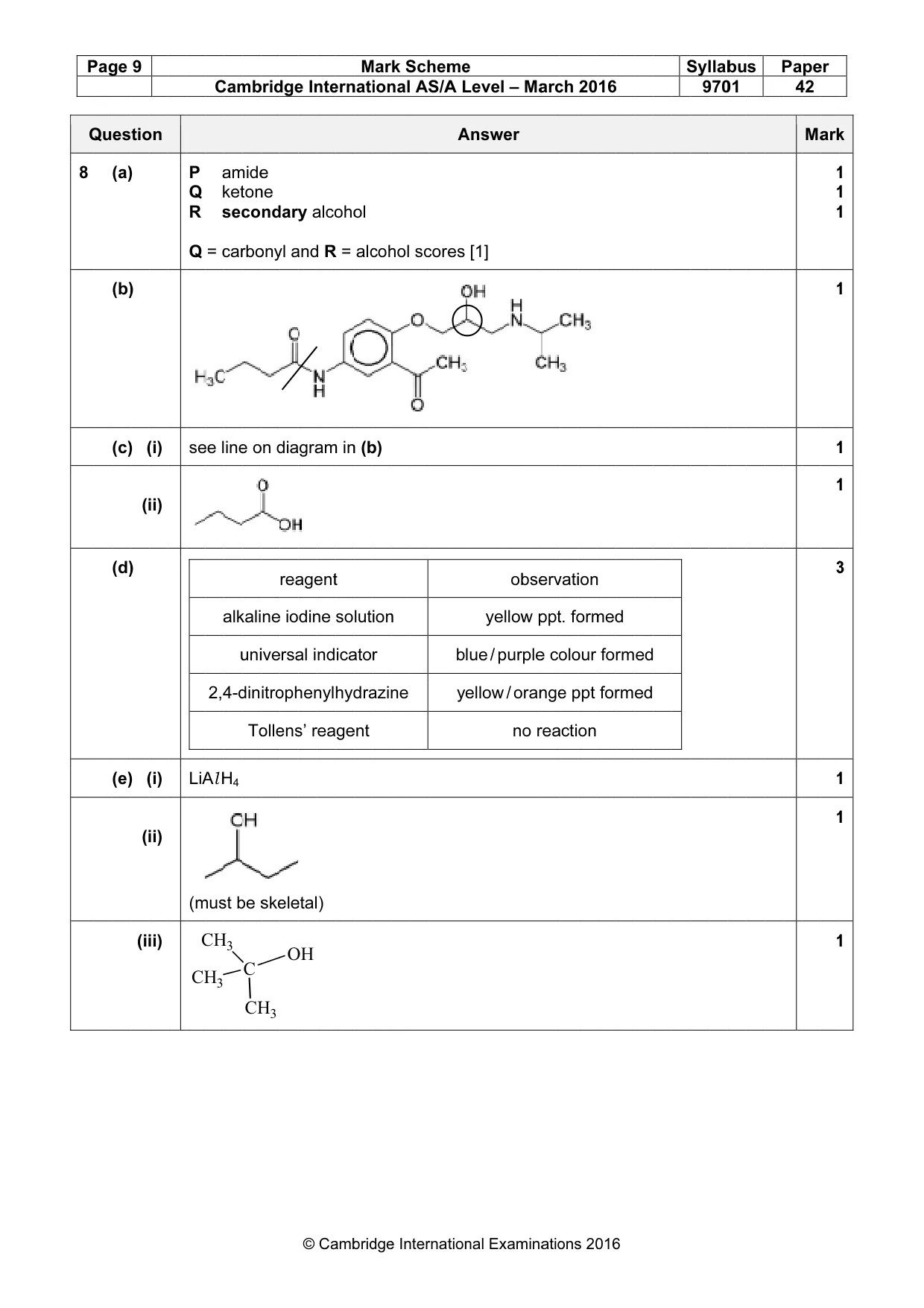 Mark scheme, page 9 of 10
