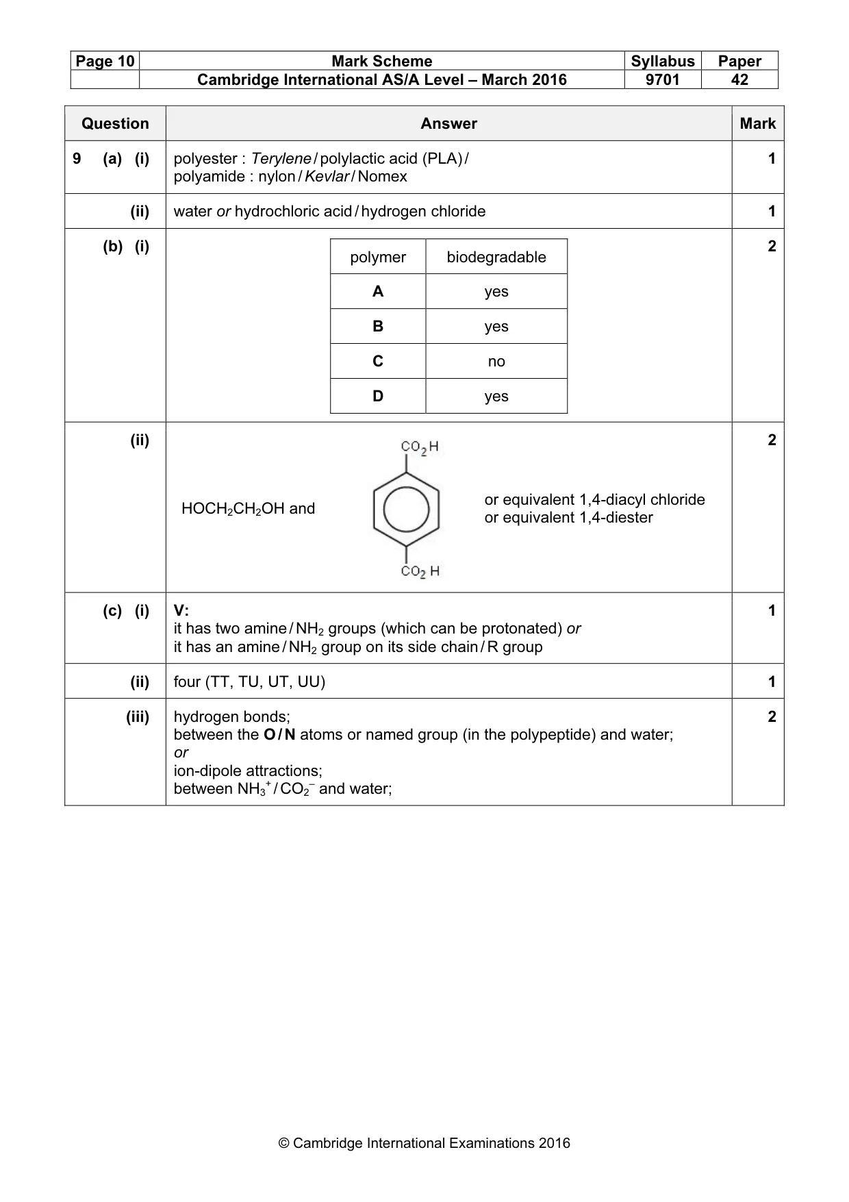 Mark scheme, page 10 of 10