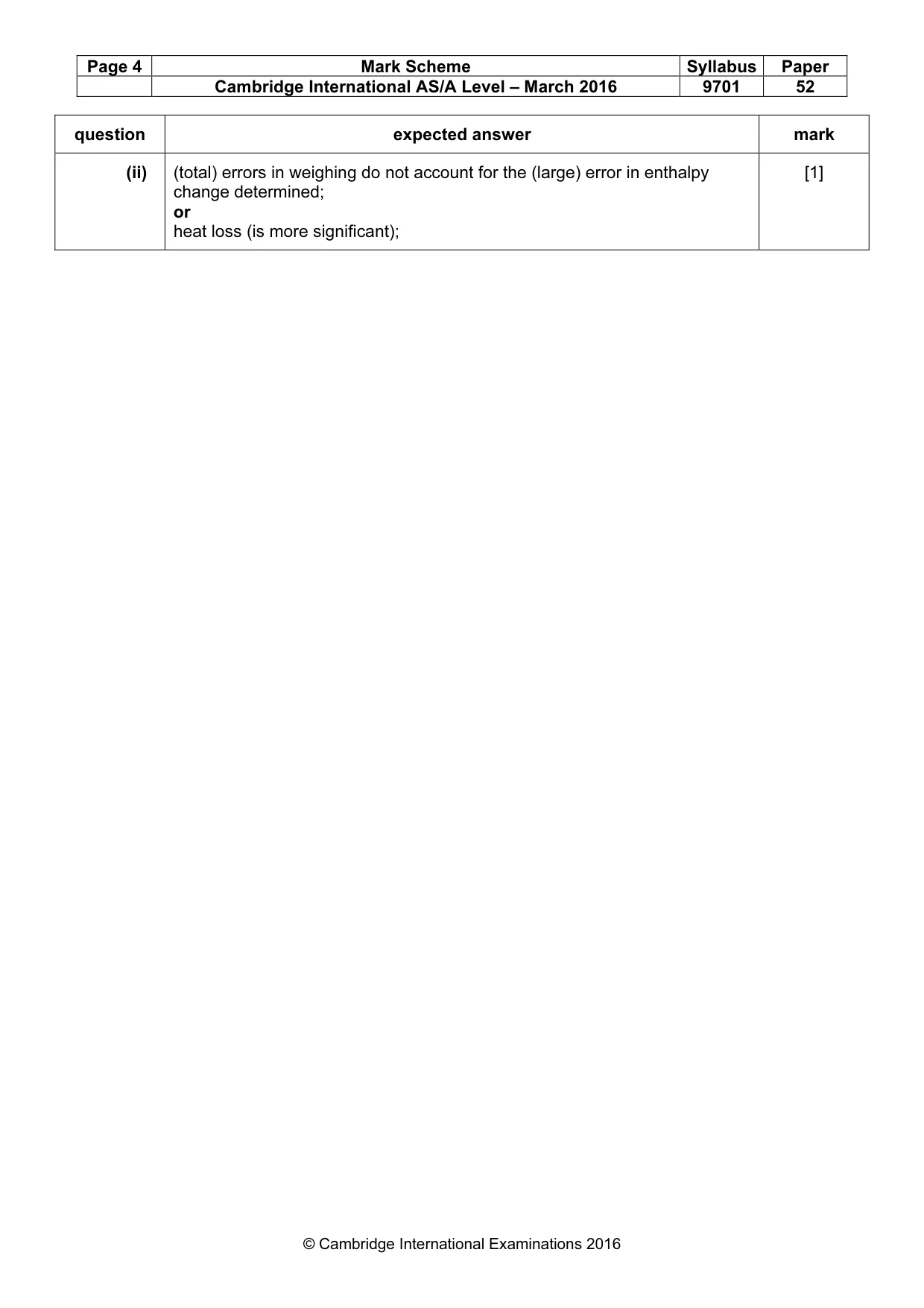 Mark scheme, page 4 of 4