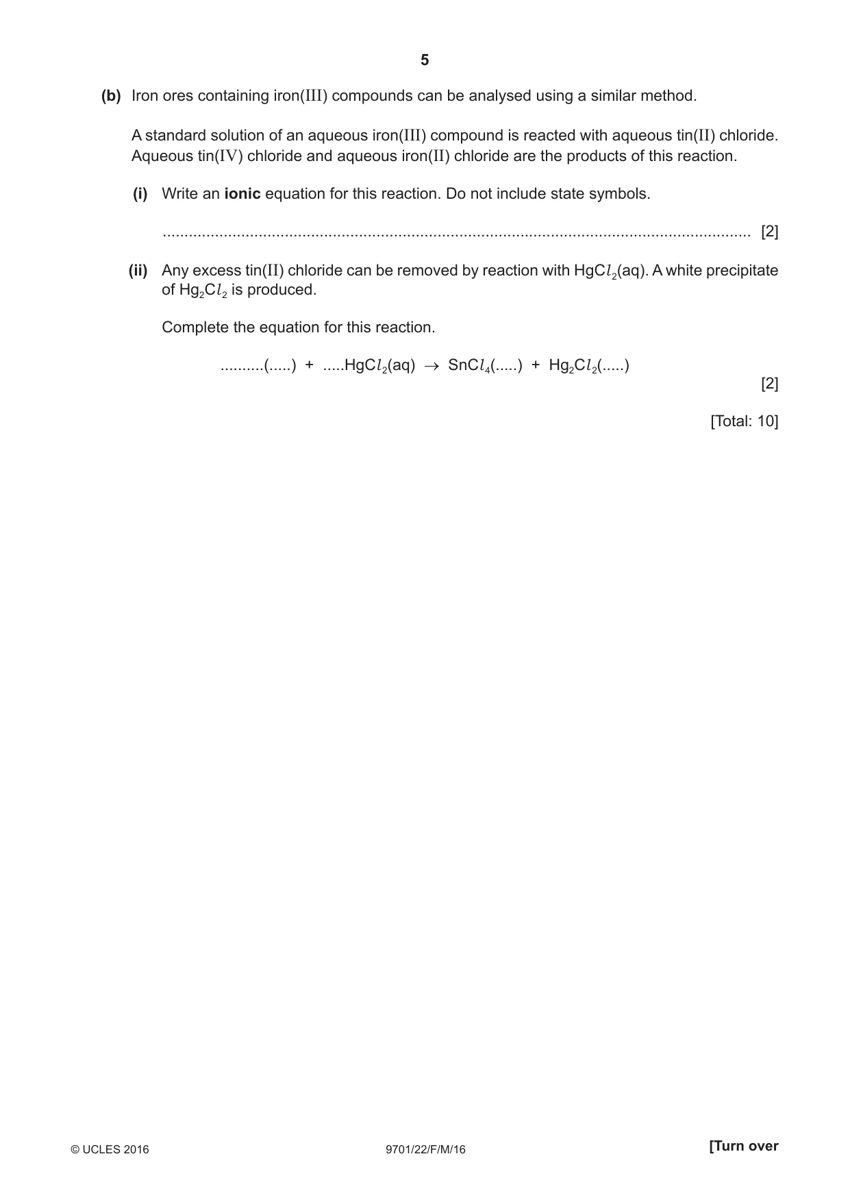 Cambridge A Level Chemistry 9701 2016 Feb/March Paper 2 · Variant 2 question paper, page 5 of 16