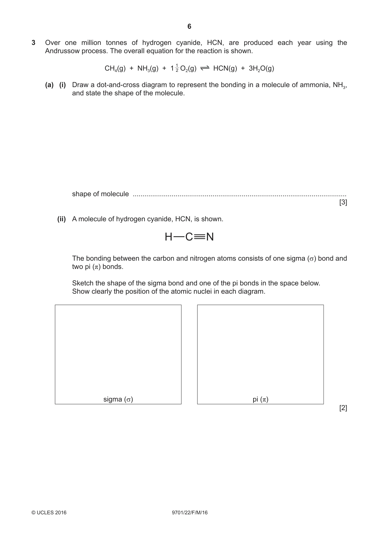 Cambridge A Level Chemistry 9701 2016 Feb/March Paper 2 · Variant 2 question paper, page 6 of 16