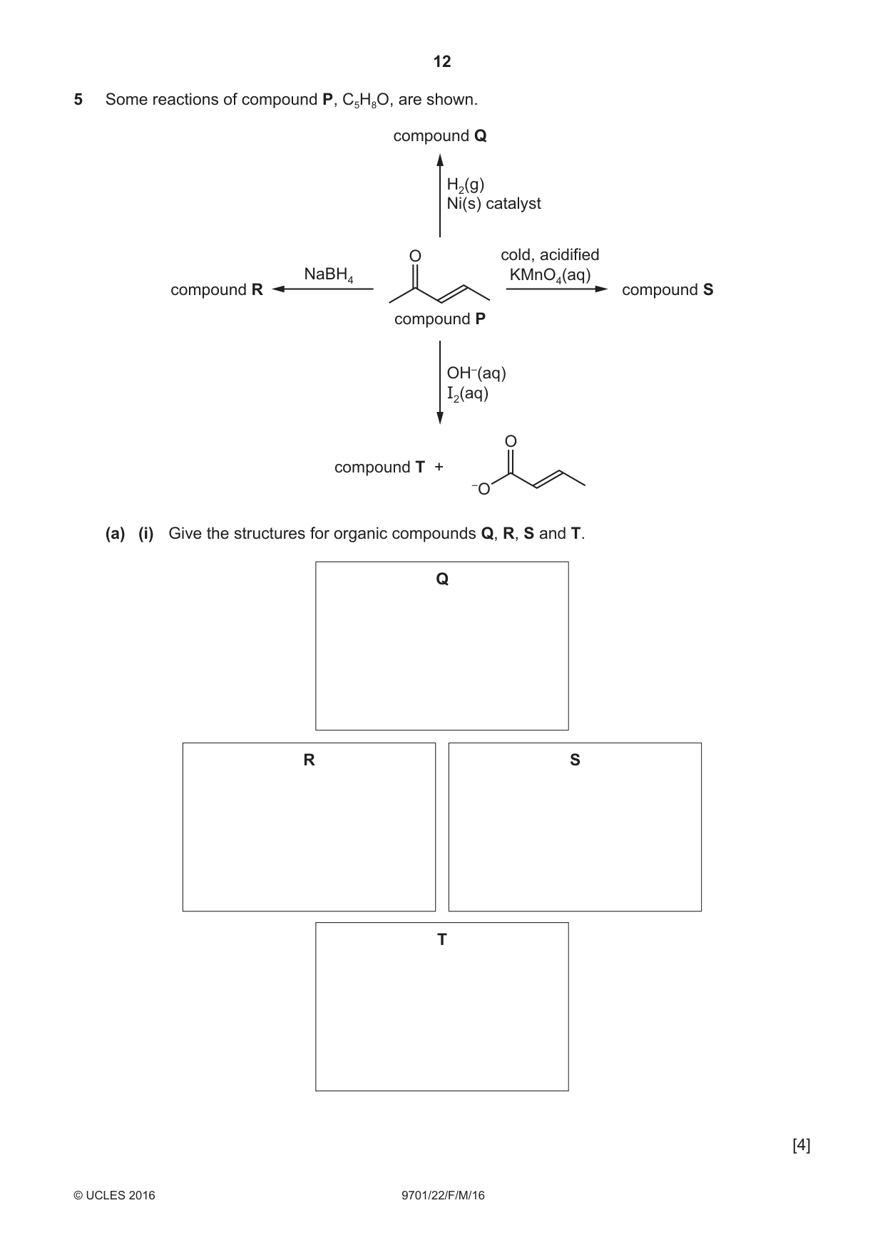Cambridge A Level Chemistry 9701 2016 Feb/March Paper 2 · Variant 2 question paper, page 12 of 16