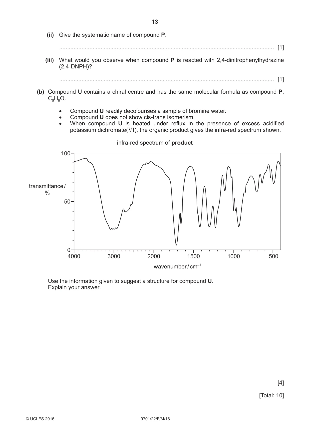 Cambridge A Level Chemistry 9701 2016 Feb/March Paper 2 · Variant 2 question paper, page 13 of 16