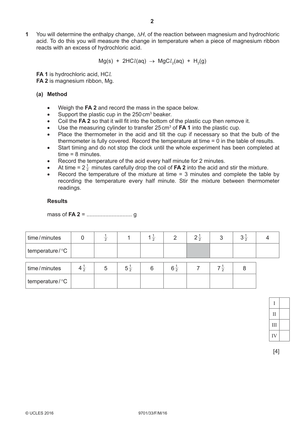 Cambridge A Level Chemistry 9701 2016 Feb/March Paper 3 · Variant 3 question paper, page 2 of 12