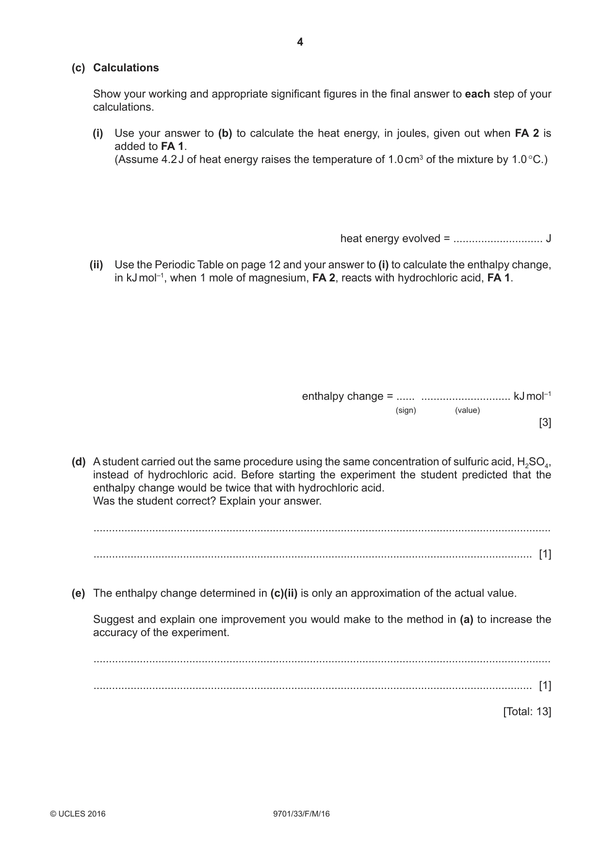 Cambridge A Level Chemistry 9701 2016 Feb/March Paper 3 · Variant 3 question paper, page 4 of 12
