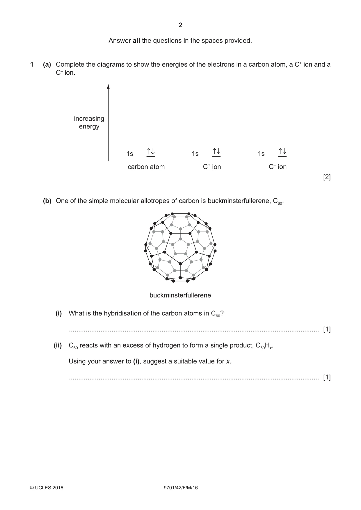 Cambridge A Level Chemistry 9701 2016 Feb/March Paper 4 · Variant 2 question paper, page 2 of 20