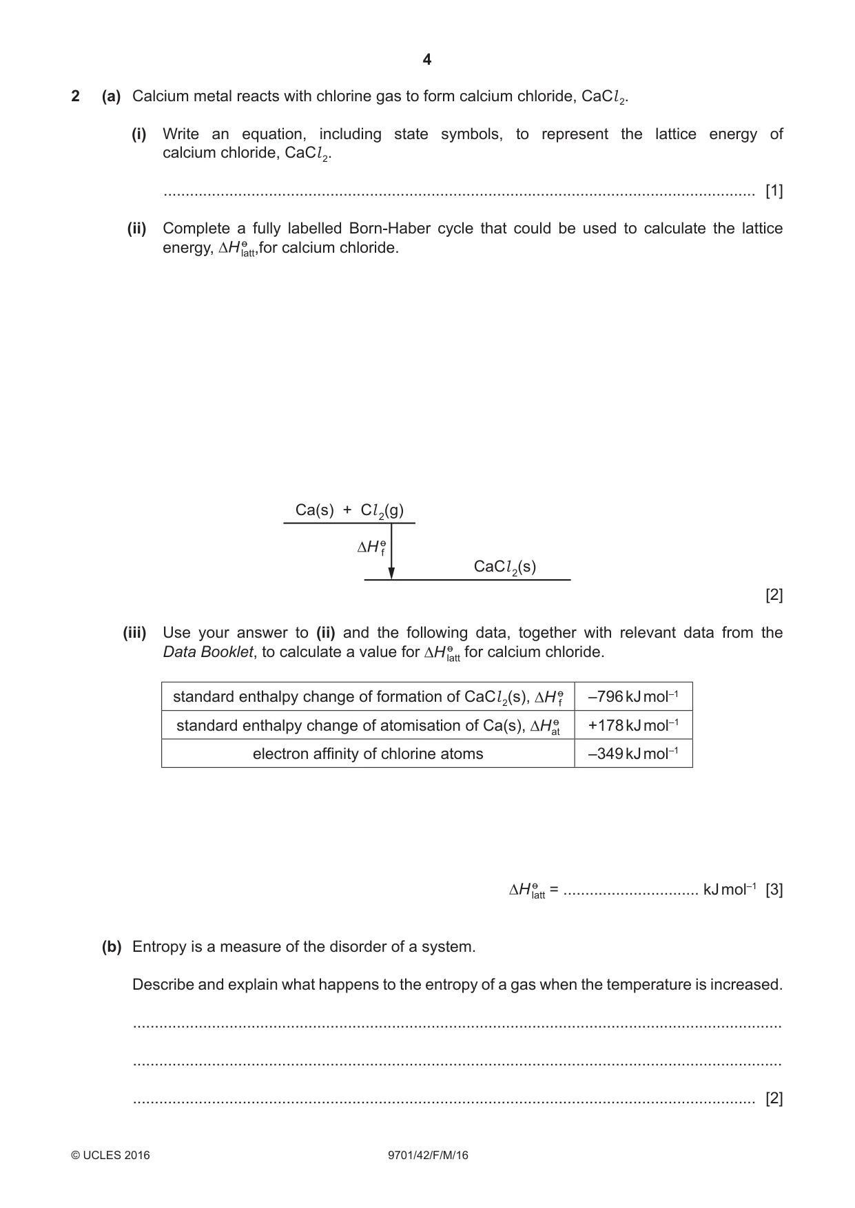 Cambridge A Level Chemistry 9701 2016 Feb/March Paper 4 · Variant 2 question paper, page 4 of 20