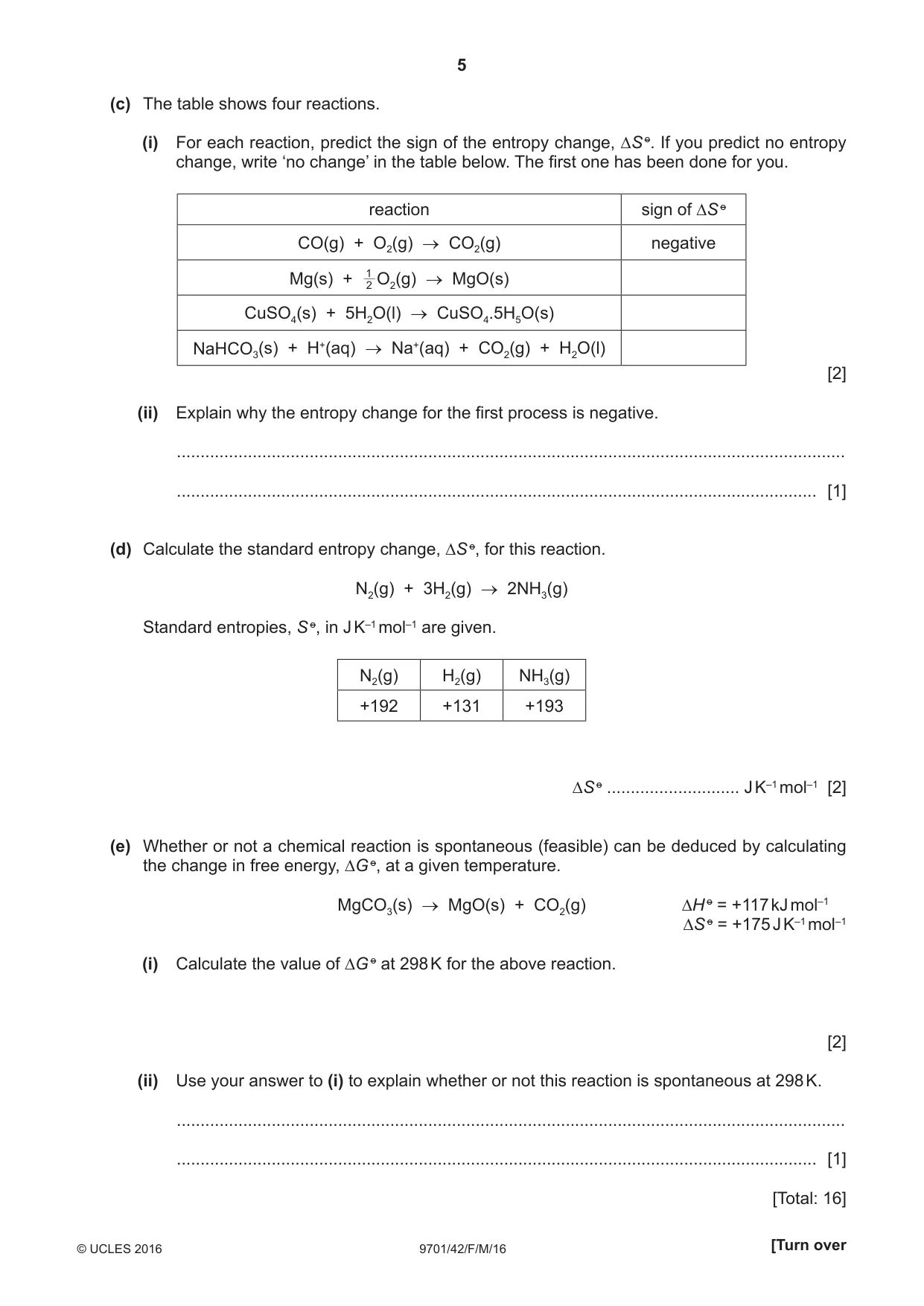 Cambridge A Level Chemistry 9701 2016 Feb/March Paper 4 · Variant 2 question paper, page 5 of 20